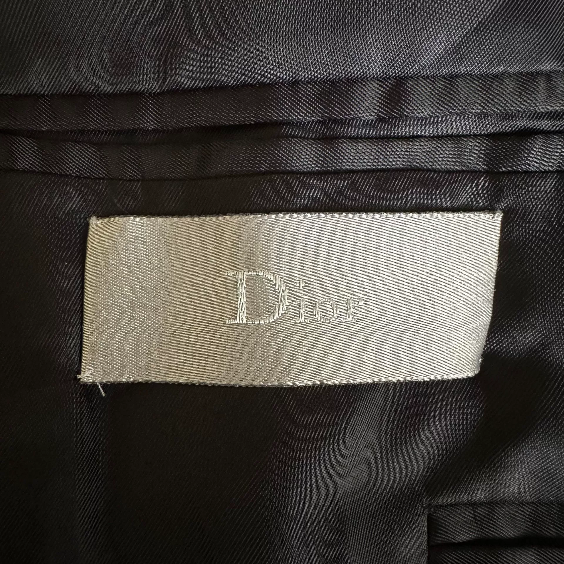 Dior Homme Satin Peak Lapel Suit Jacket — label