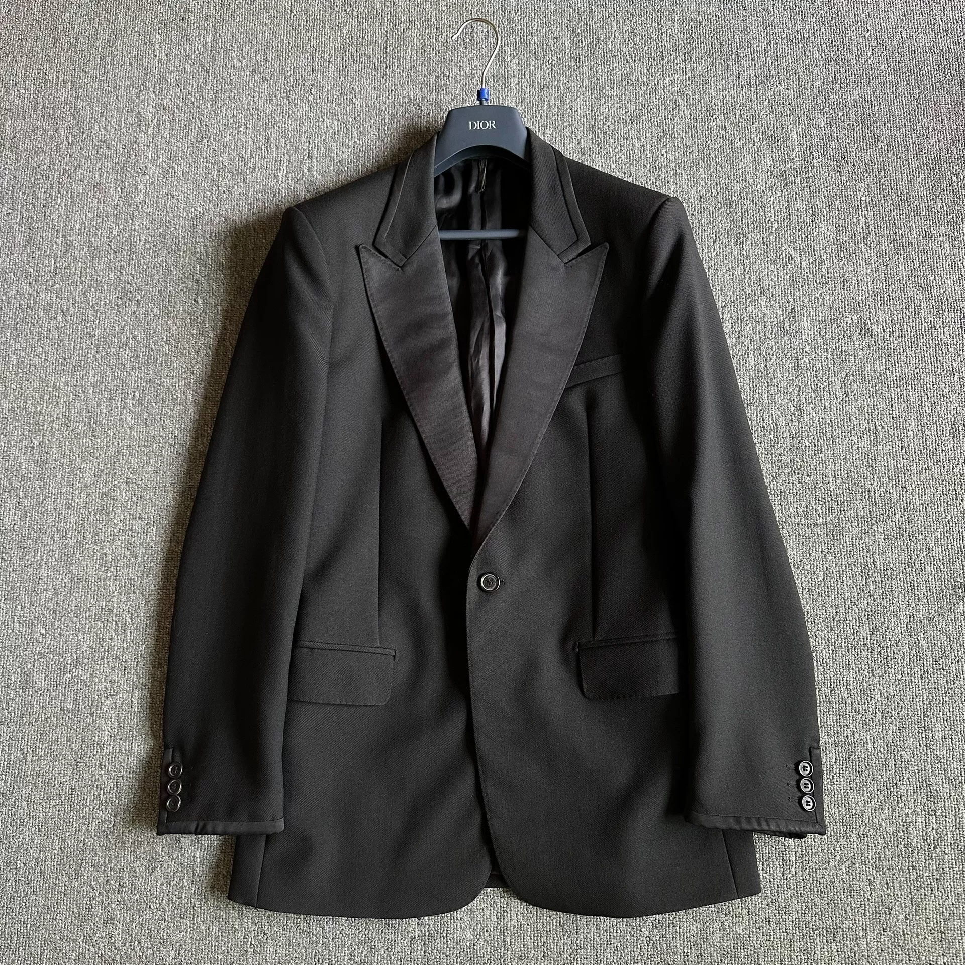 Dior Homme Satin Peak Lapel Suit Jacket