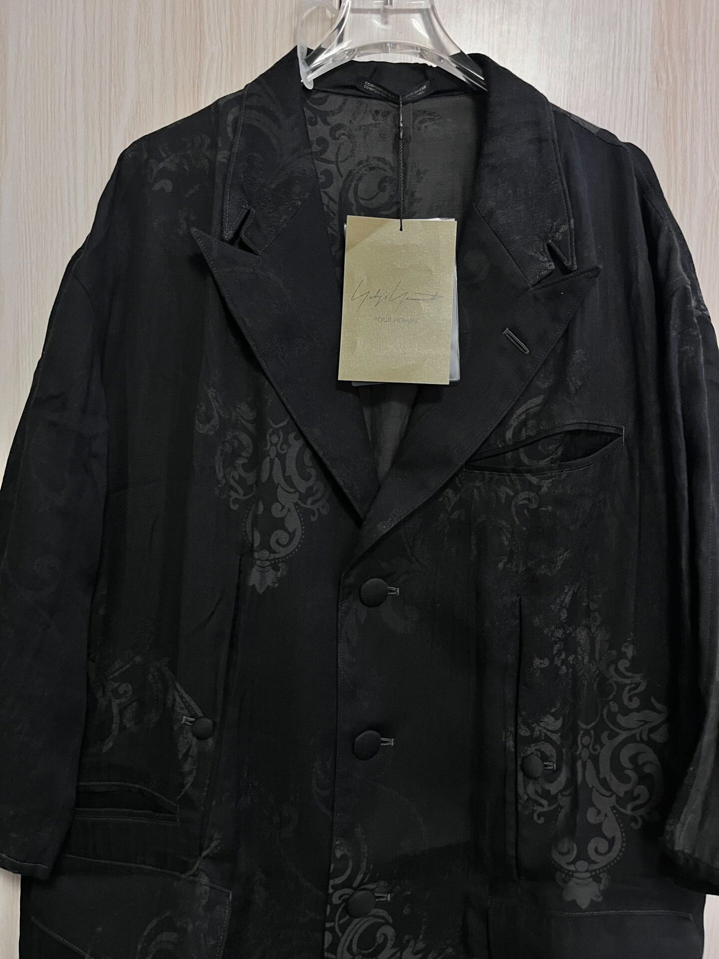 Yohji Yamamoto Totem Print Long Coat — front