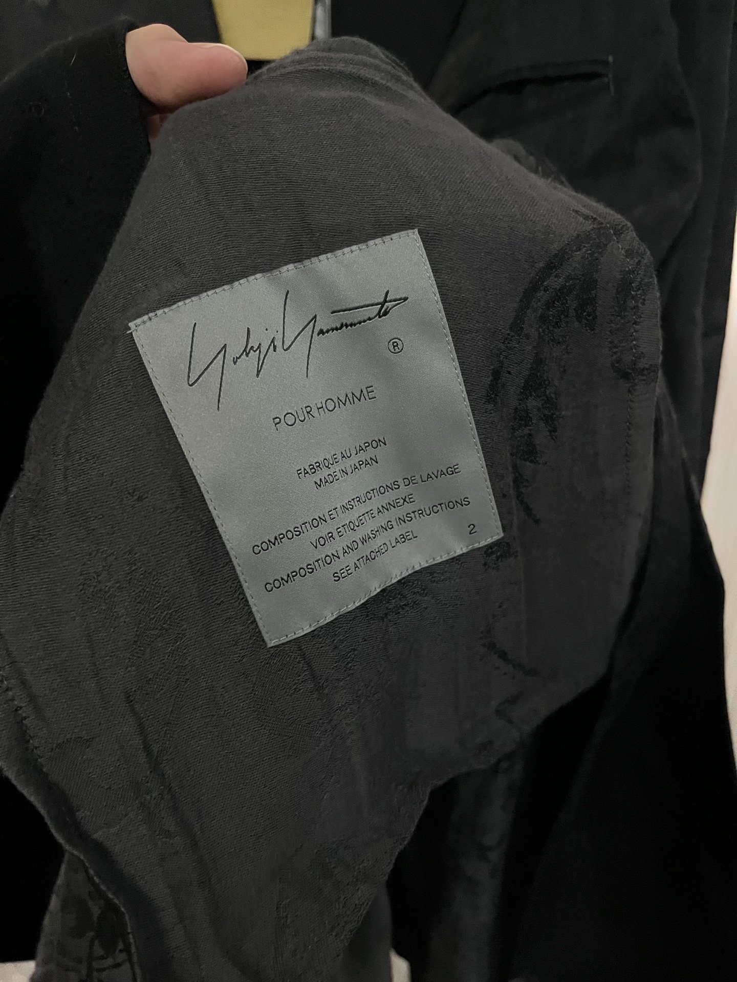 Yohji Yamamoto Totem Print Long Coat — back