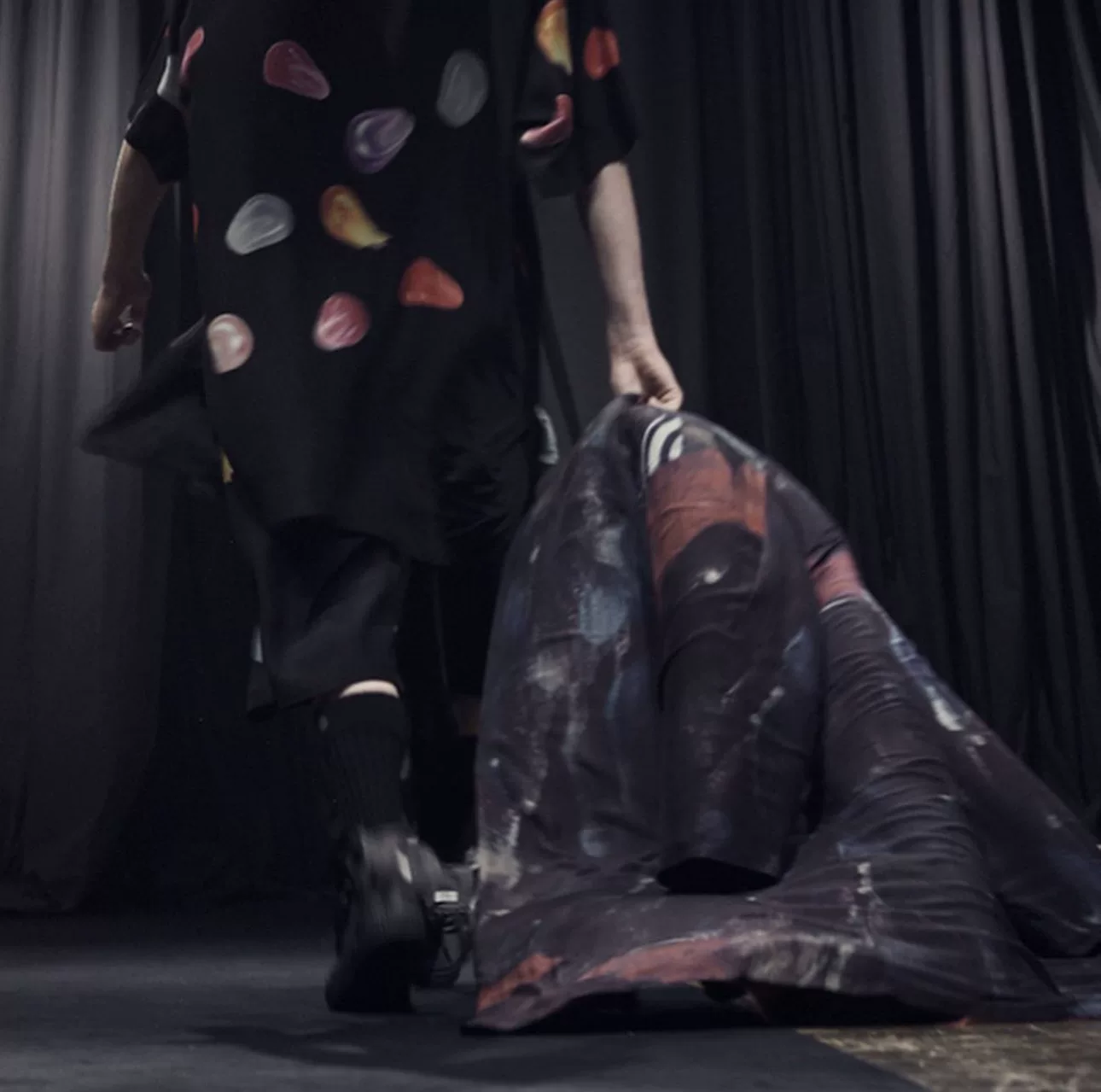 Yohji Yamamoto Silk Tear-Drop Shirt — detail