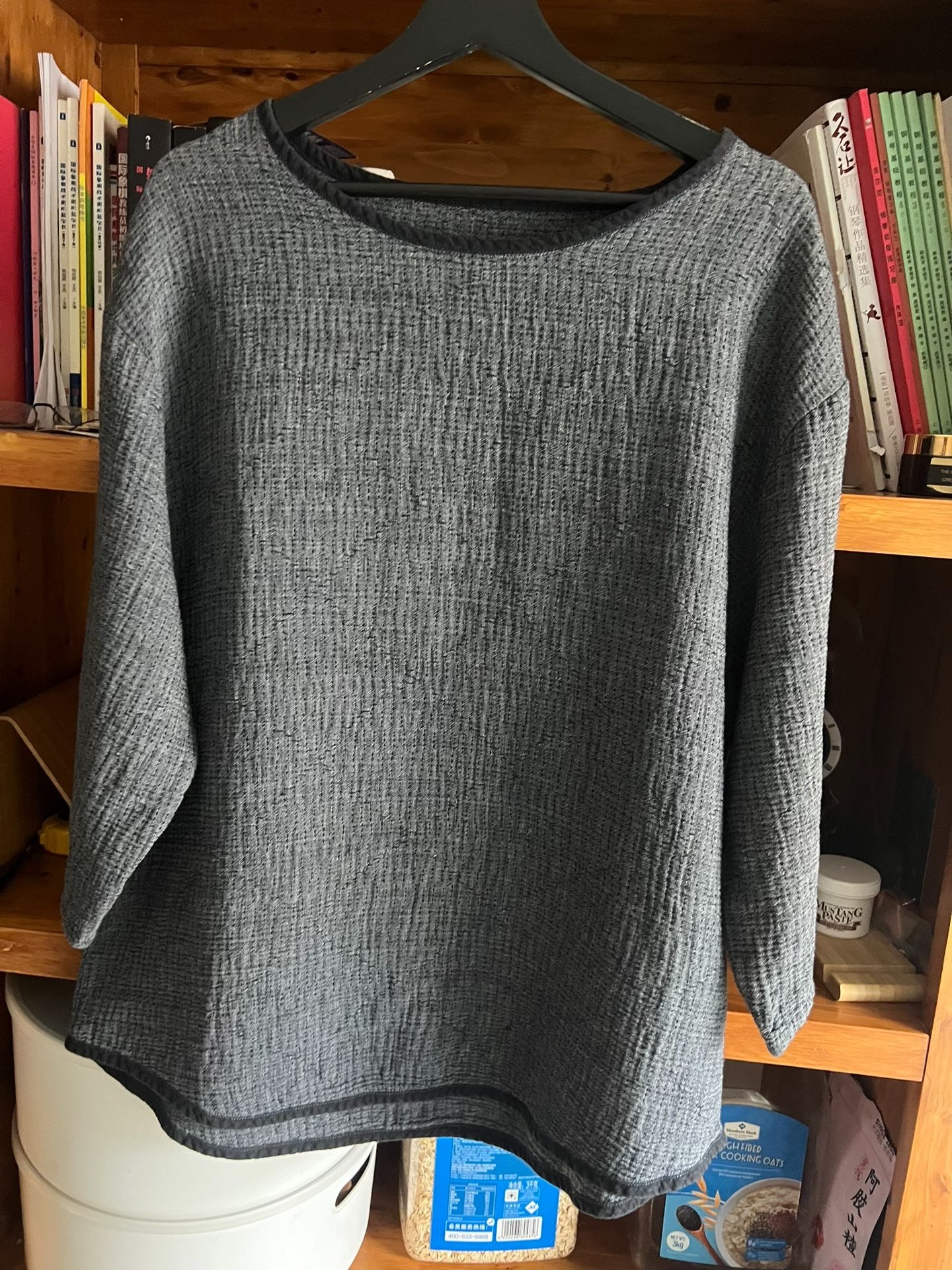 Porter Classic Sashiko 3/4 Sleeve Pullover — detail