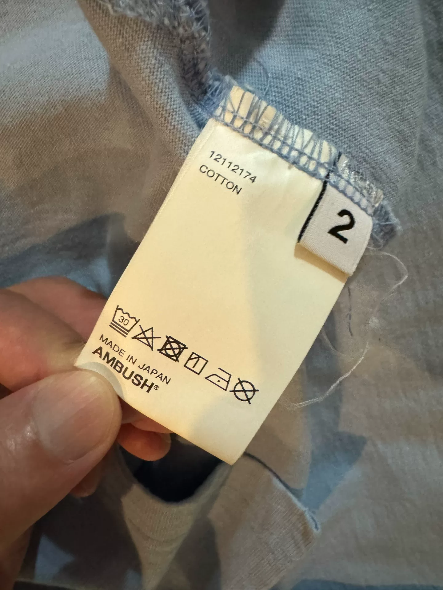 AMBUSH Oversized Light Blue T-shirt — back