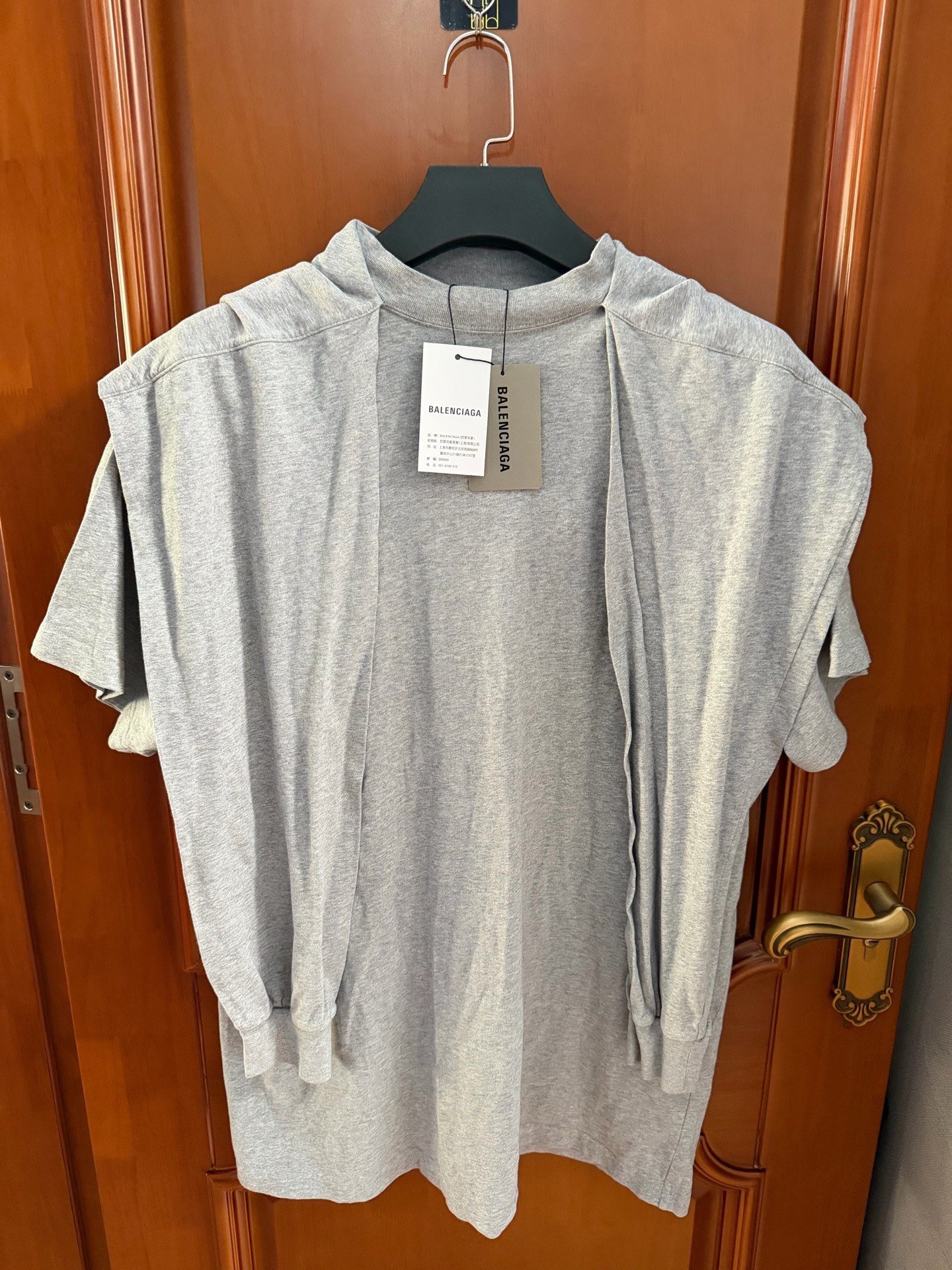 Balenciaga Fake Two-Piece Shawl Short Sleeve