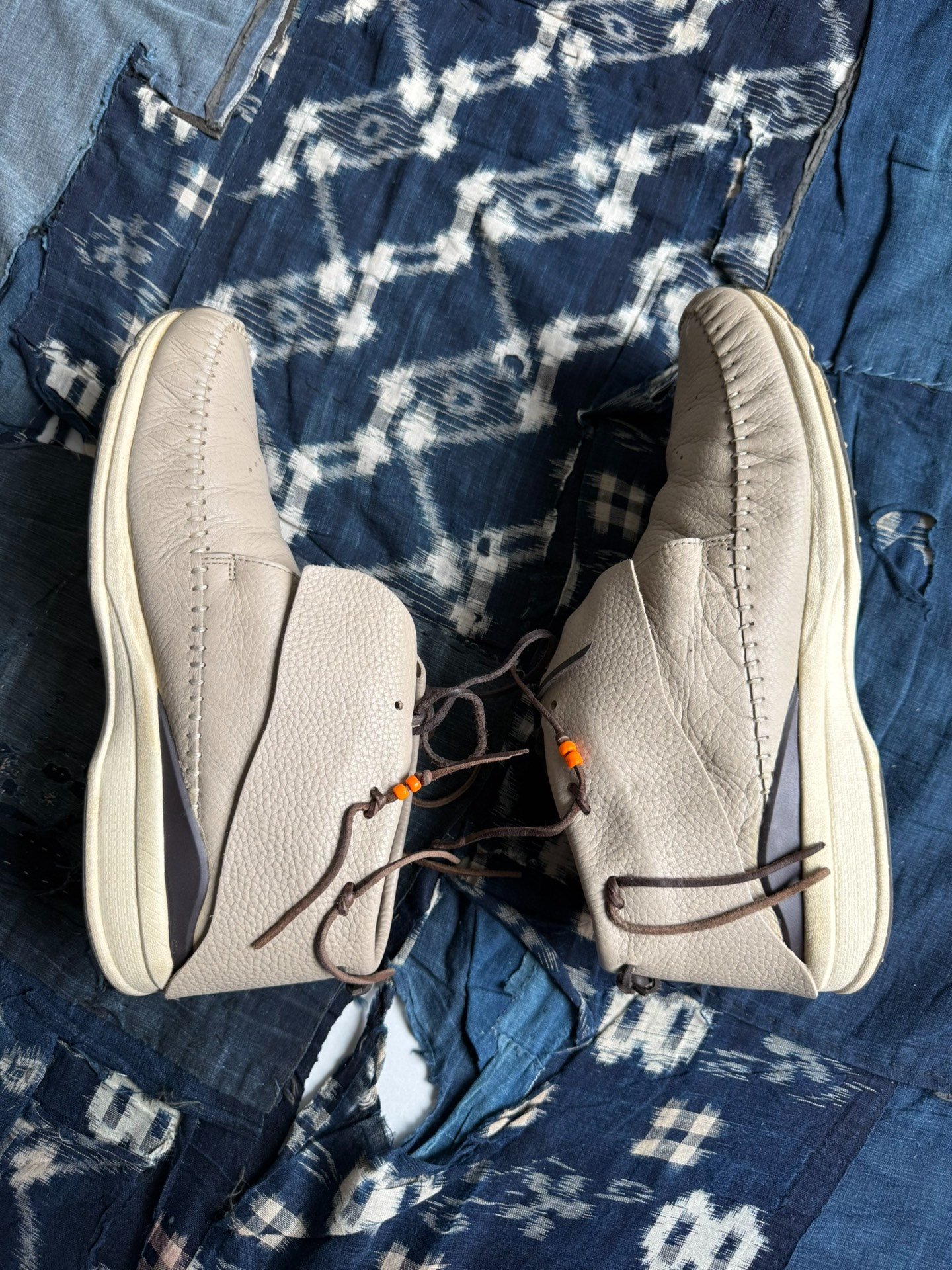 VISVIM FBT Silver Buckle Leather Sneakers — label