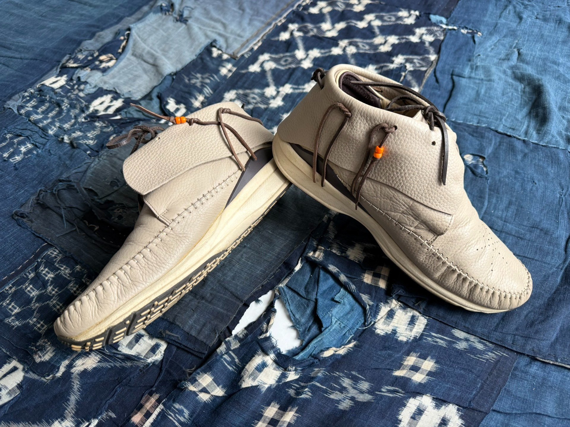VISVIM FBT Silver Buckle Leather Sneakers — detail