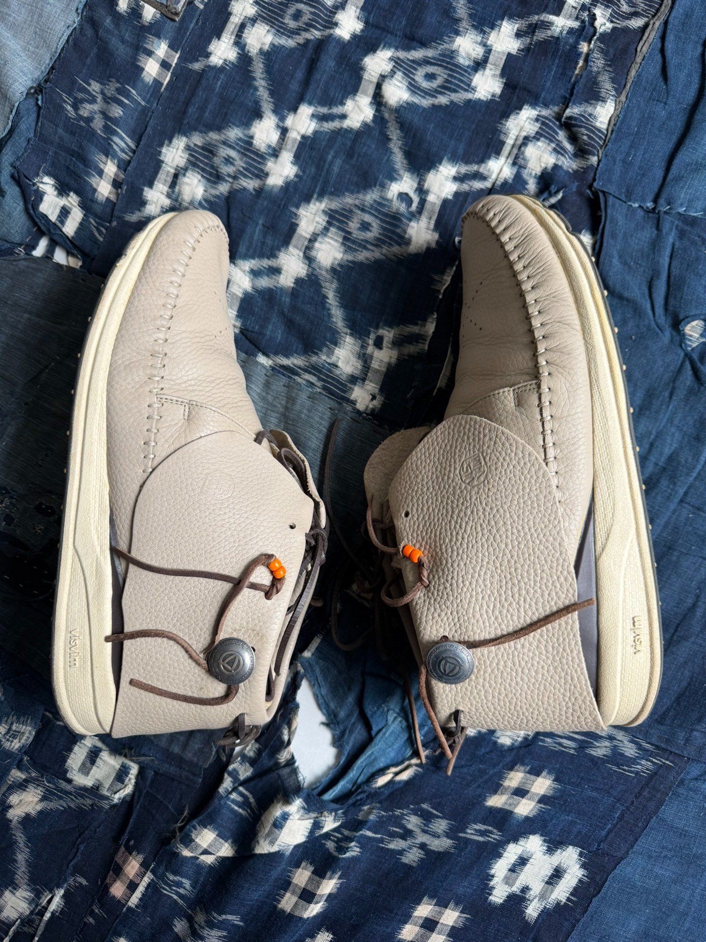 VISVIM FBT Silver Buckle Leather Sneakers — back