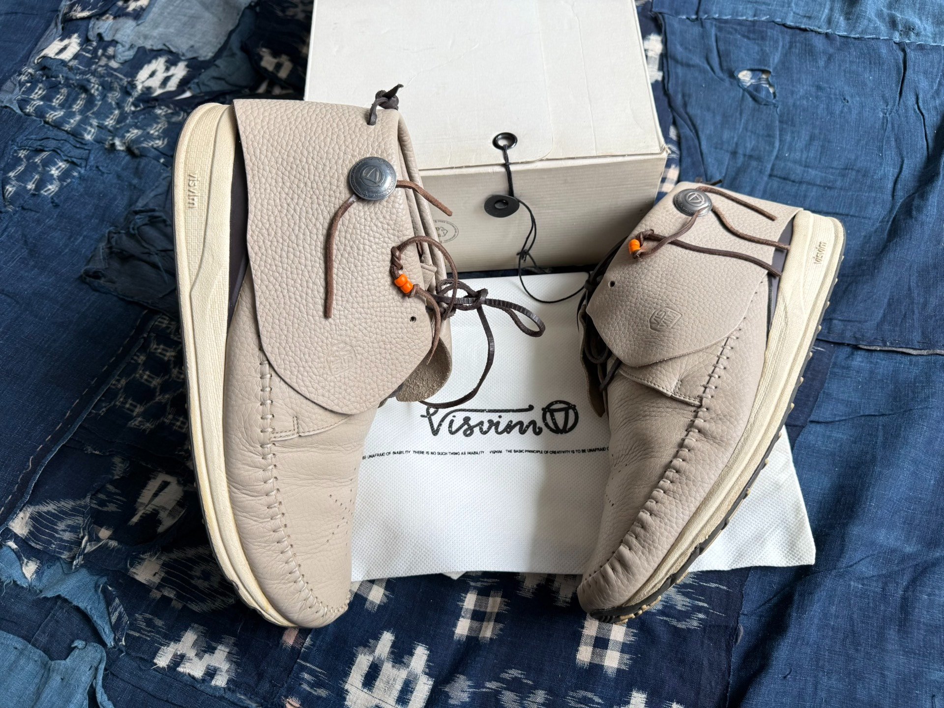 VISVIM FBT Silver Buckle Leather Sneakers