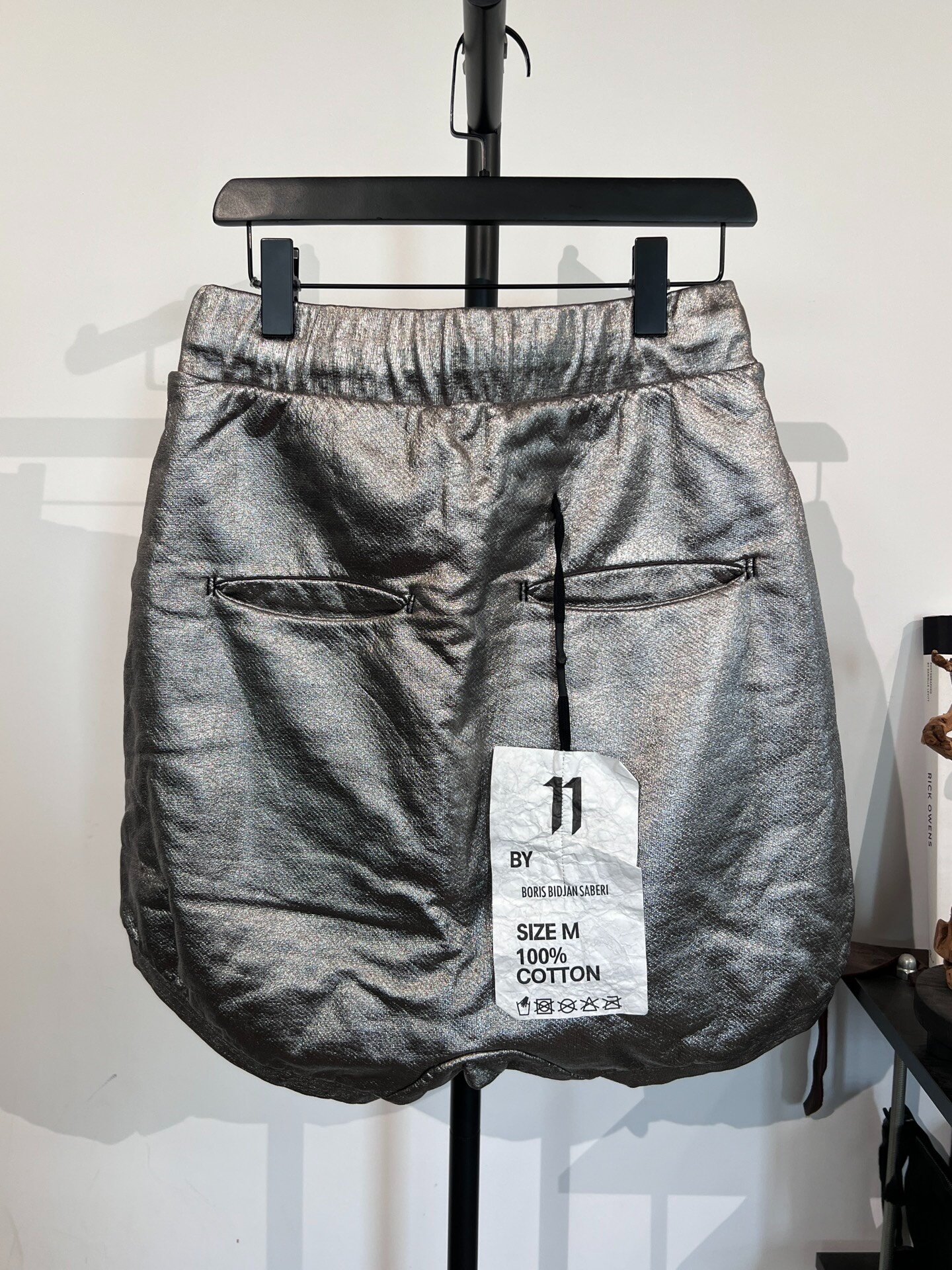 Boris Bidjan Saberi P8F Silver Coated Shorts — front