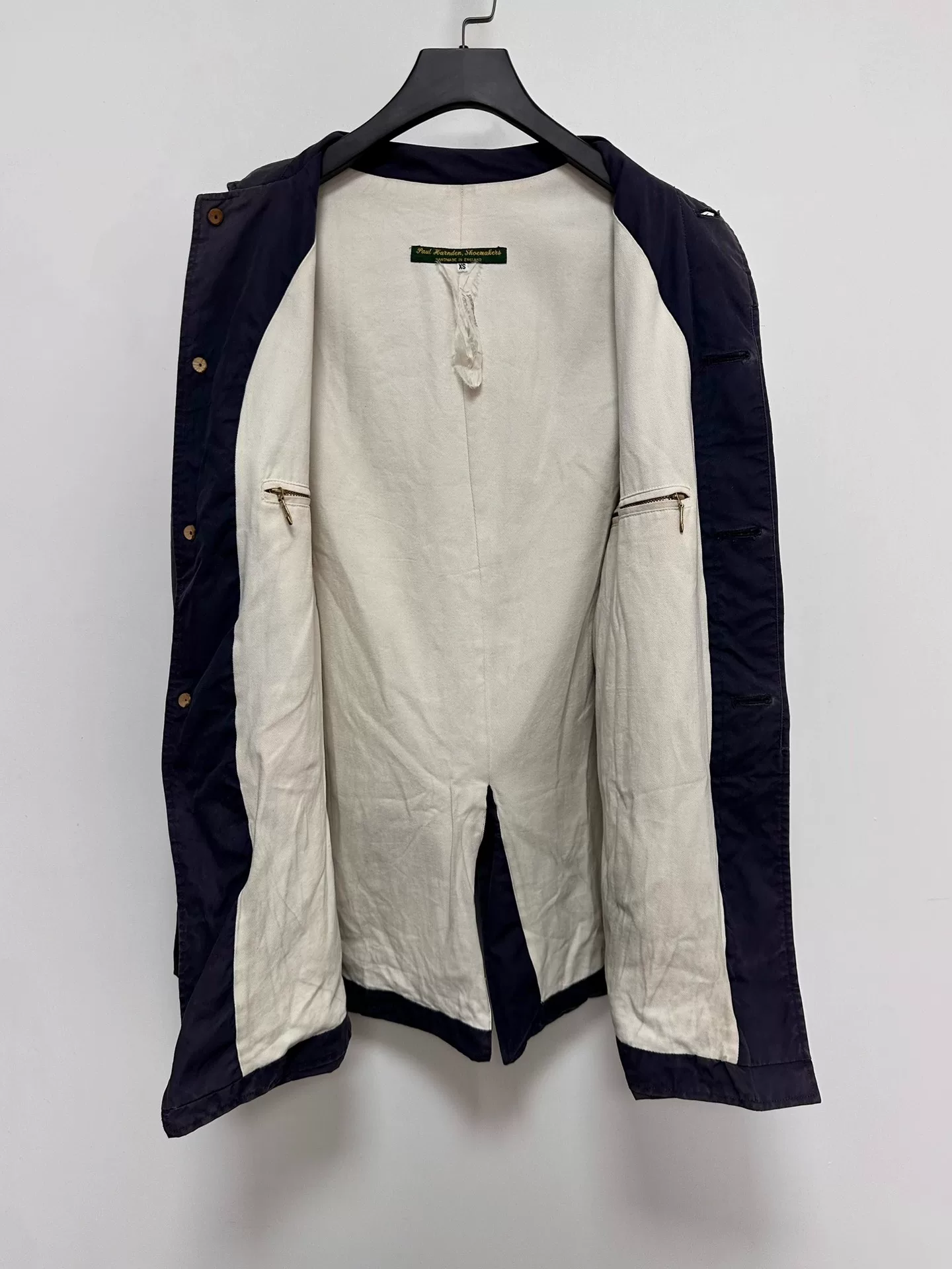 Paul Harnden Gray-Blue Mac Coat — back