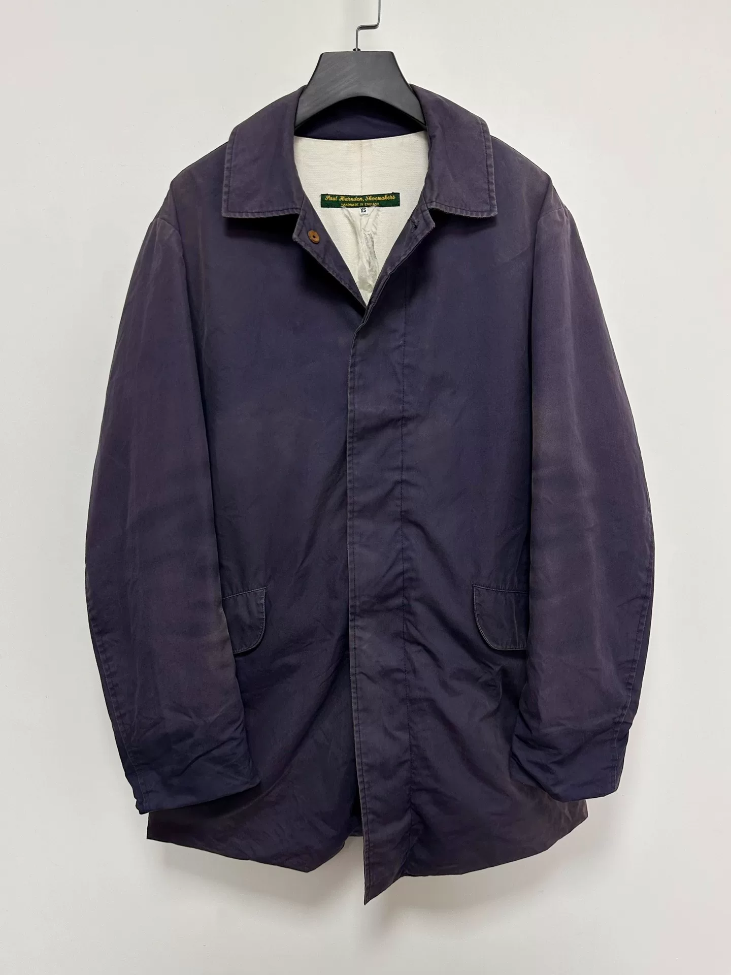 Paul Harnden Gray-Blue Mac Coat — front