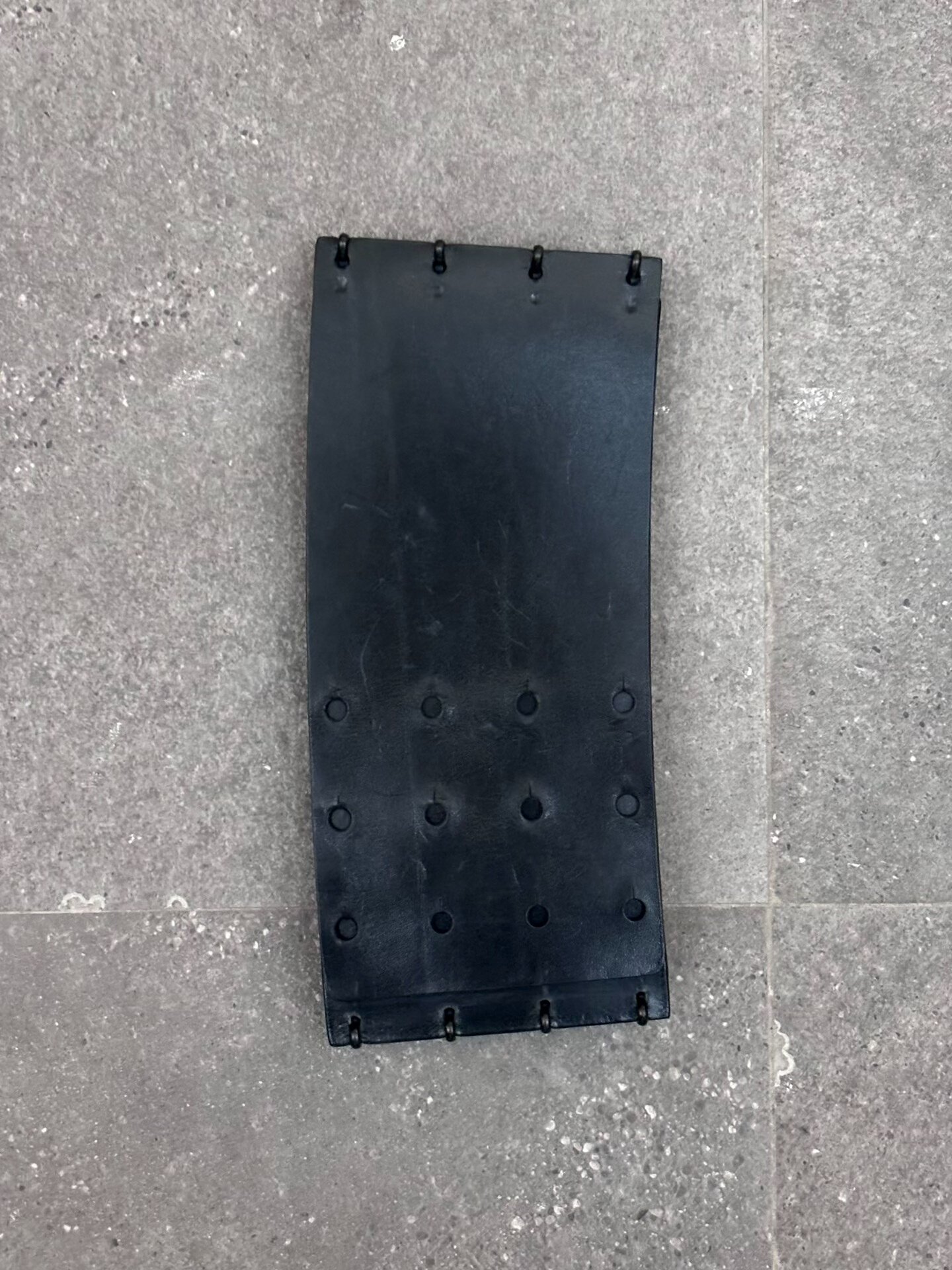 Ann Demeulemeester Black Leather Waist Cincher — back