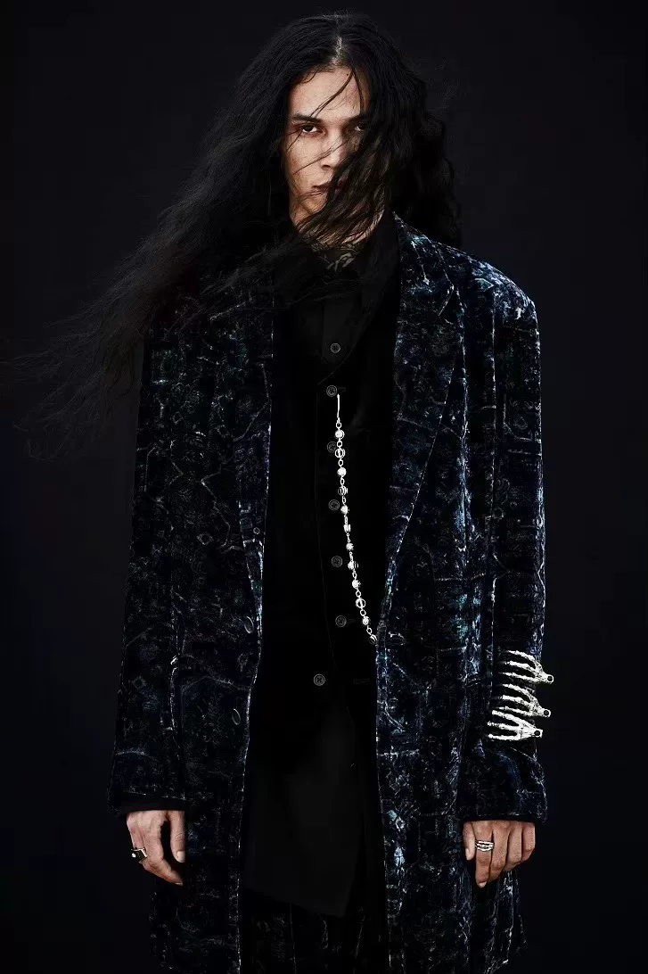 Yohji Yamamoto 23AW Blue Velvet Jacket — front
