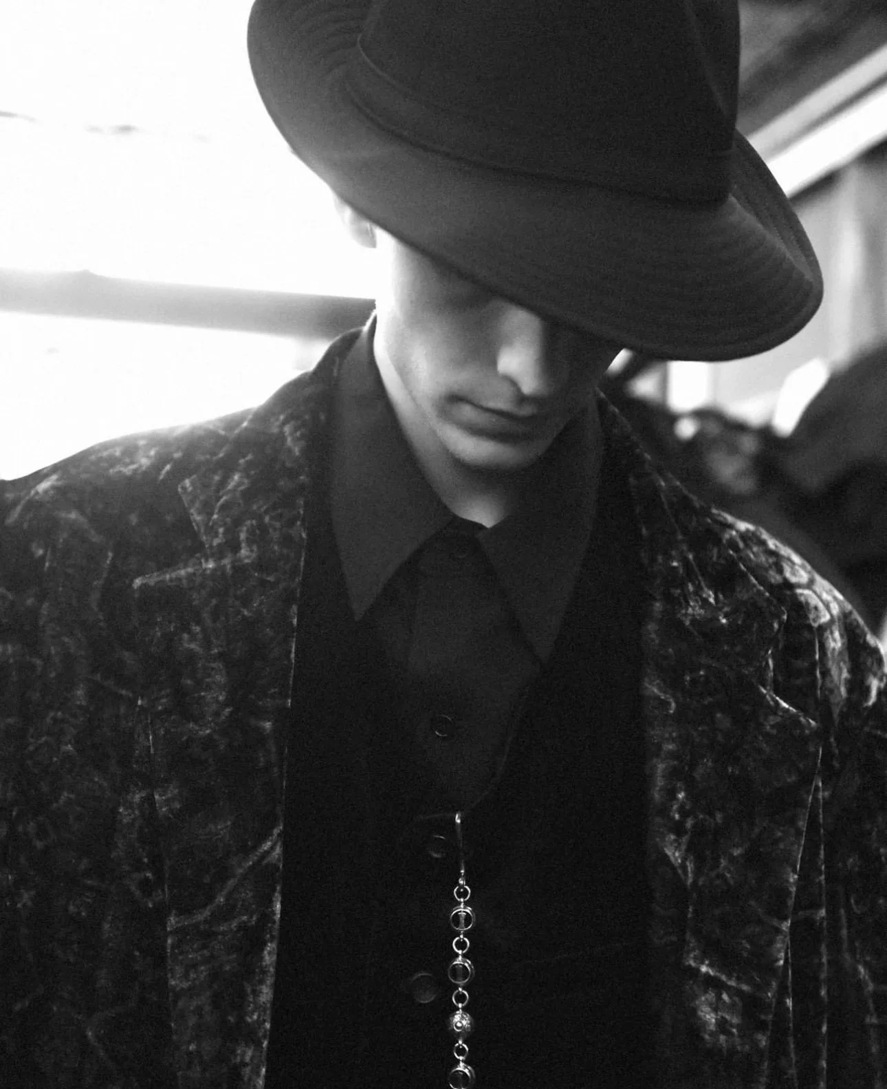 Yohji Yamamoto 23AW Blue Velvet Jacket — label