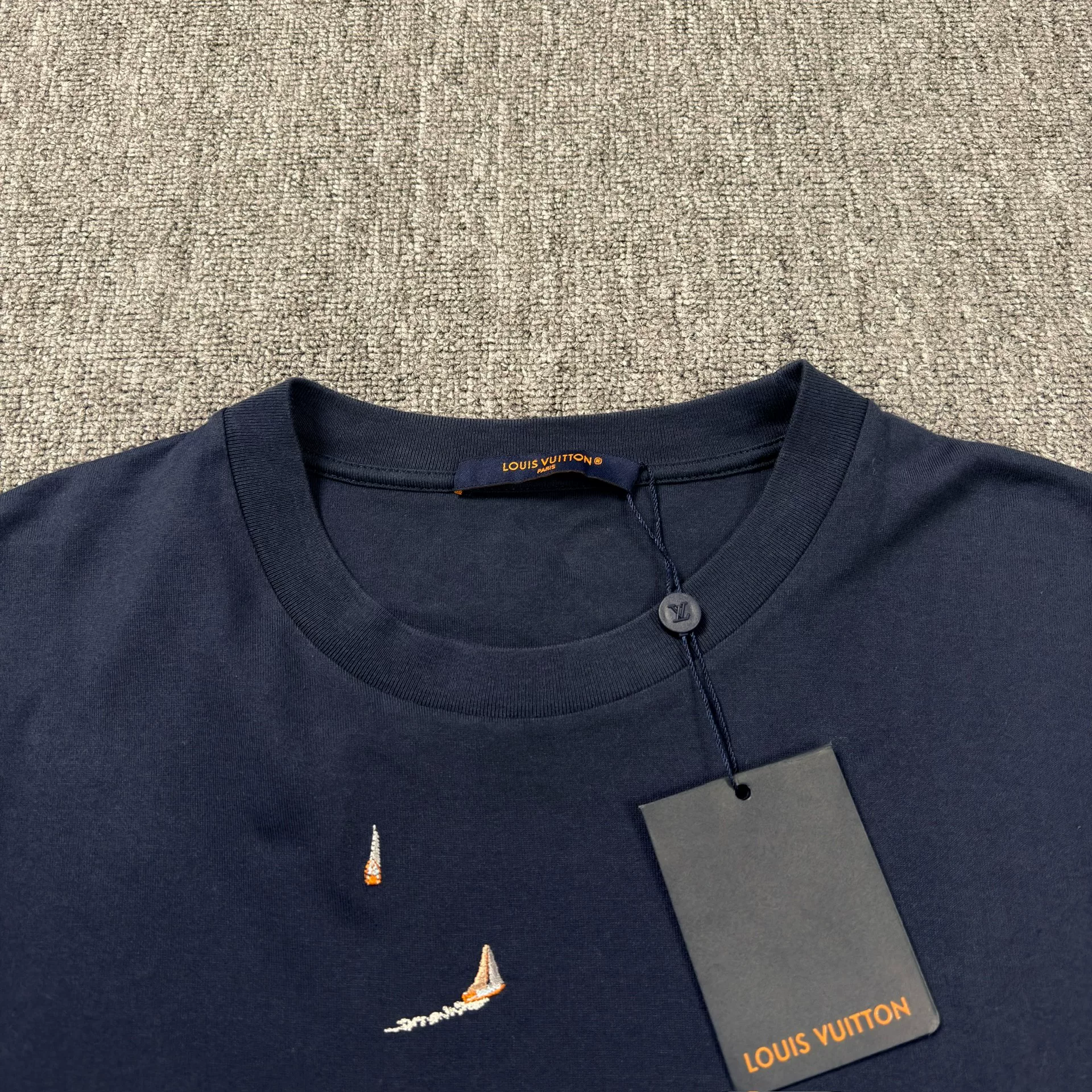 LV Origami Crane Embroidery Short-Sleeve T-shirt — front