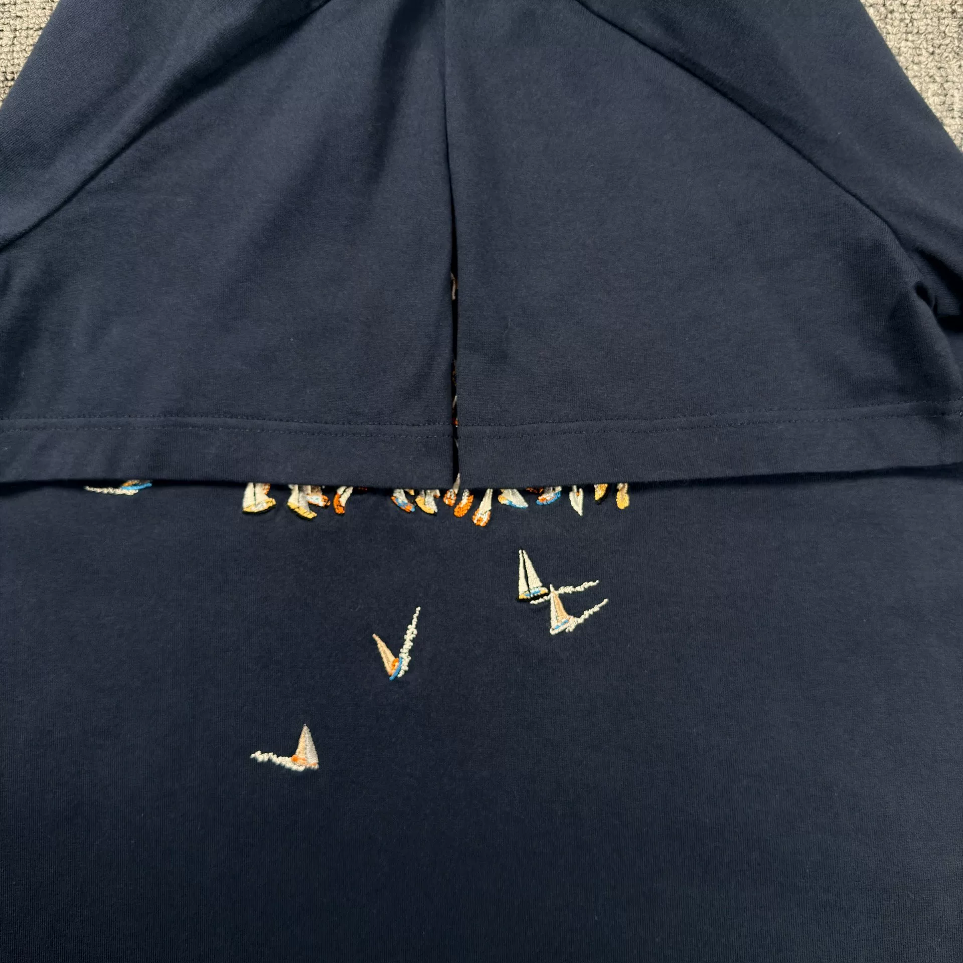 LV Origami Crane Embroidery Short-Sleeve T-shirt — detail