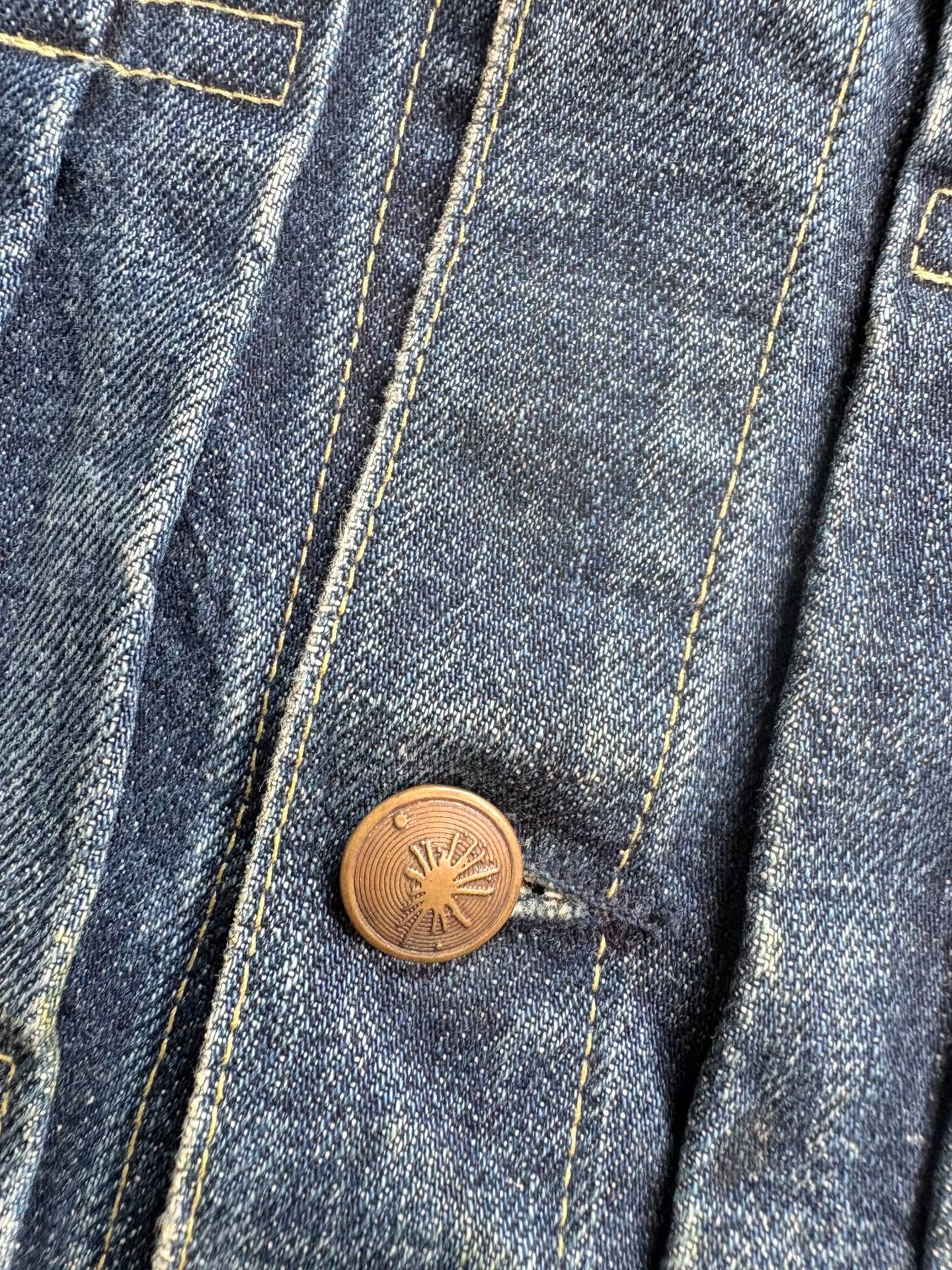MIHARAYASUHIRO Blue Distressed Denim Jacket — label