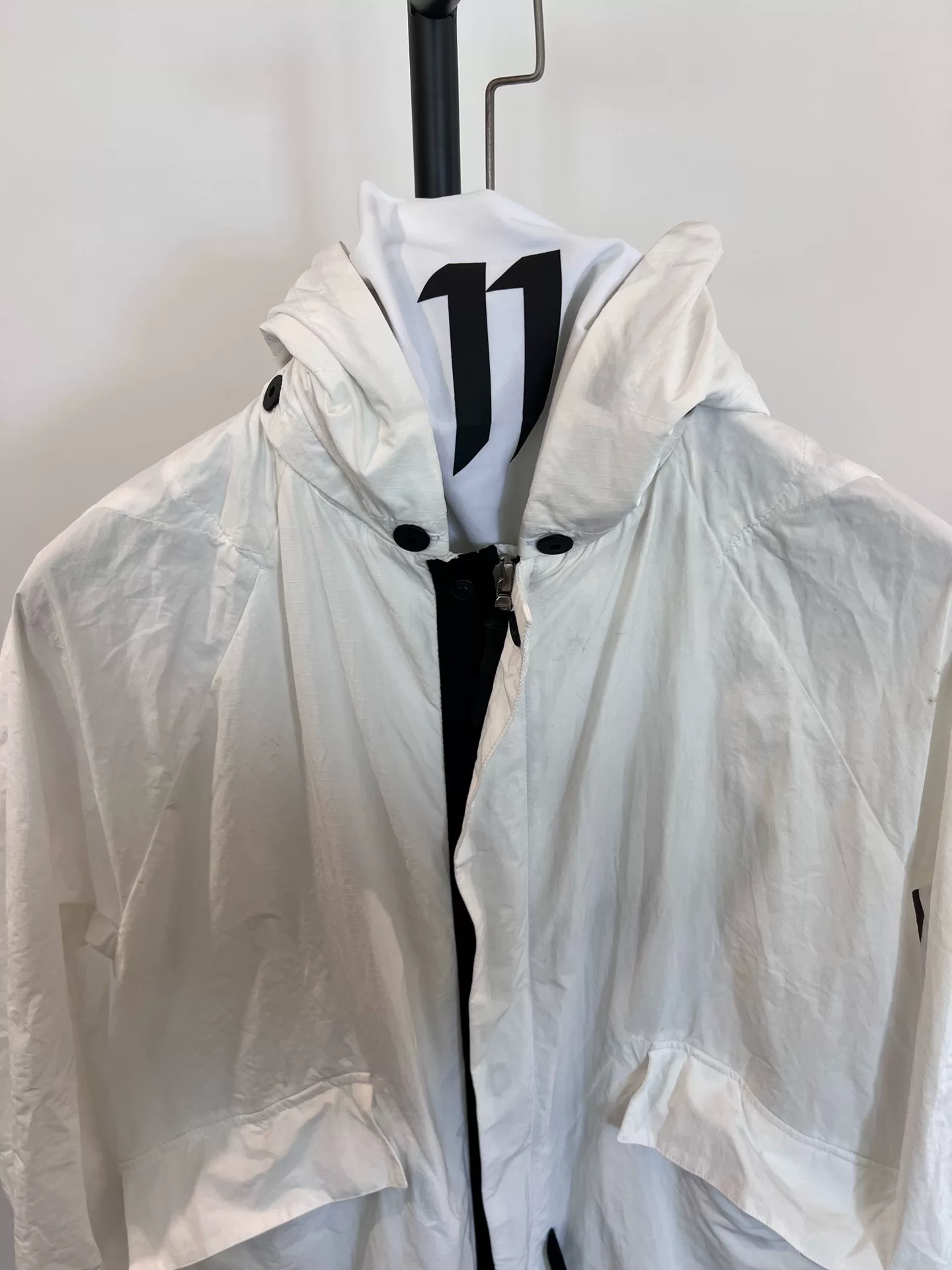 Boris Bidjan Saberi Mid-Length Fist Print Parka — back