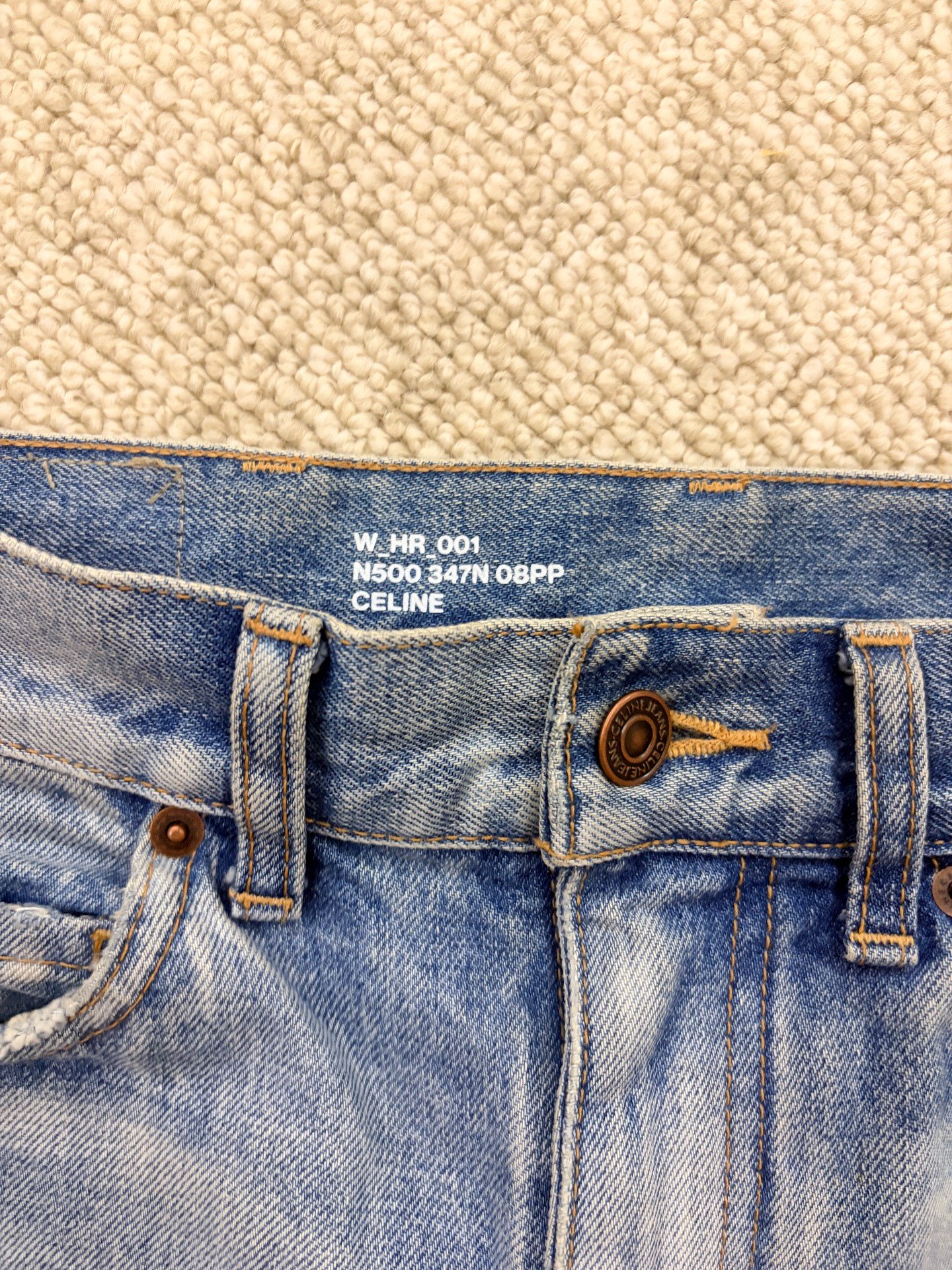 Celine 21ss Margaret Light Blue Jeans — back