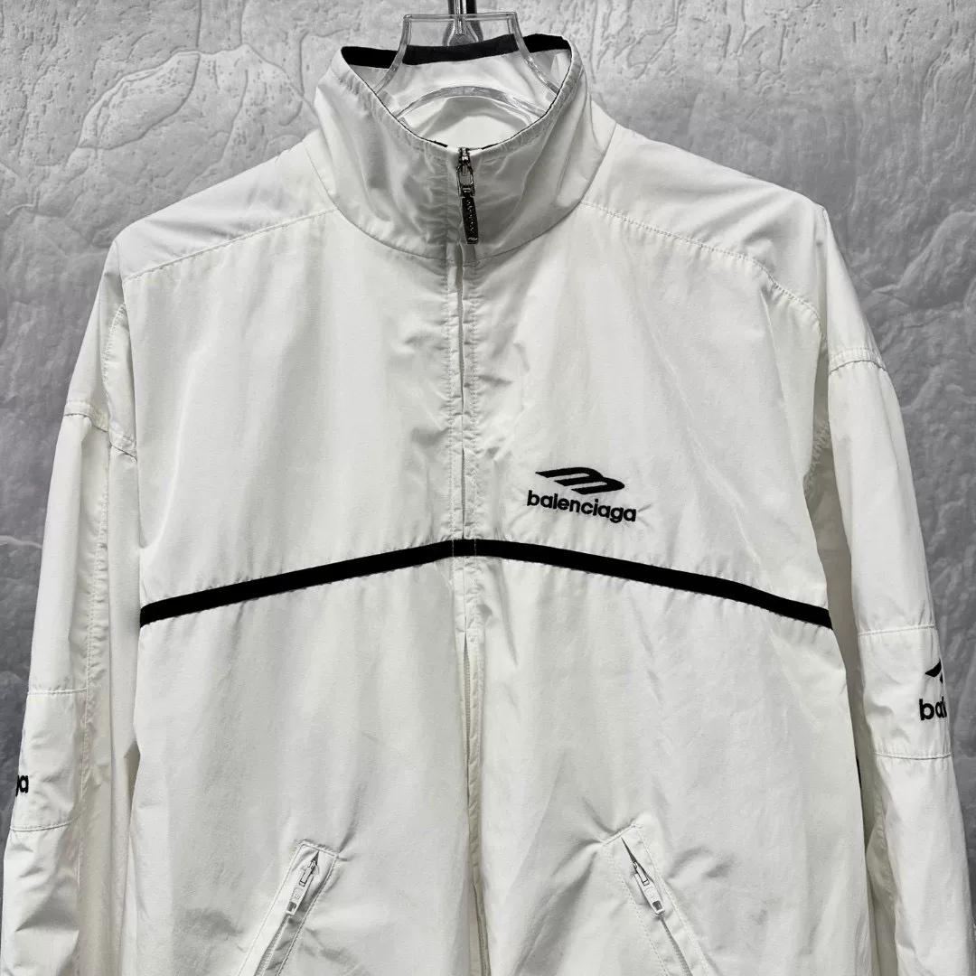Balenciaga 3B Embroidery Stand Collar Zip Jacket — detail