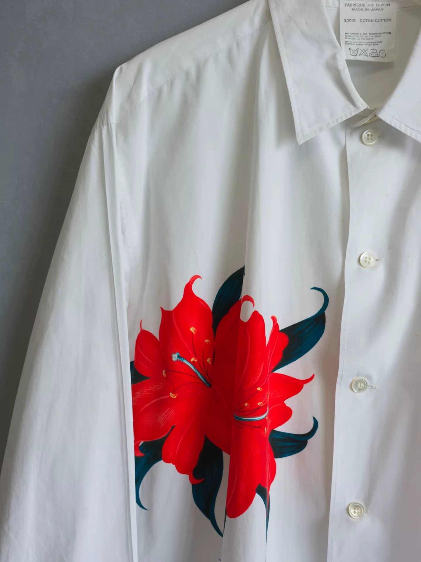Yohji Yamamoto 87SS Amaryllis Shirt — detail