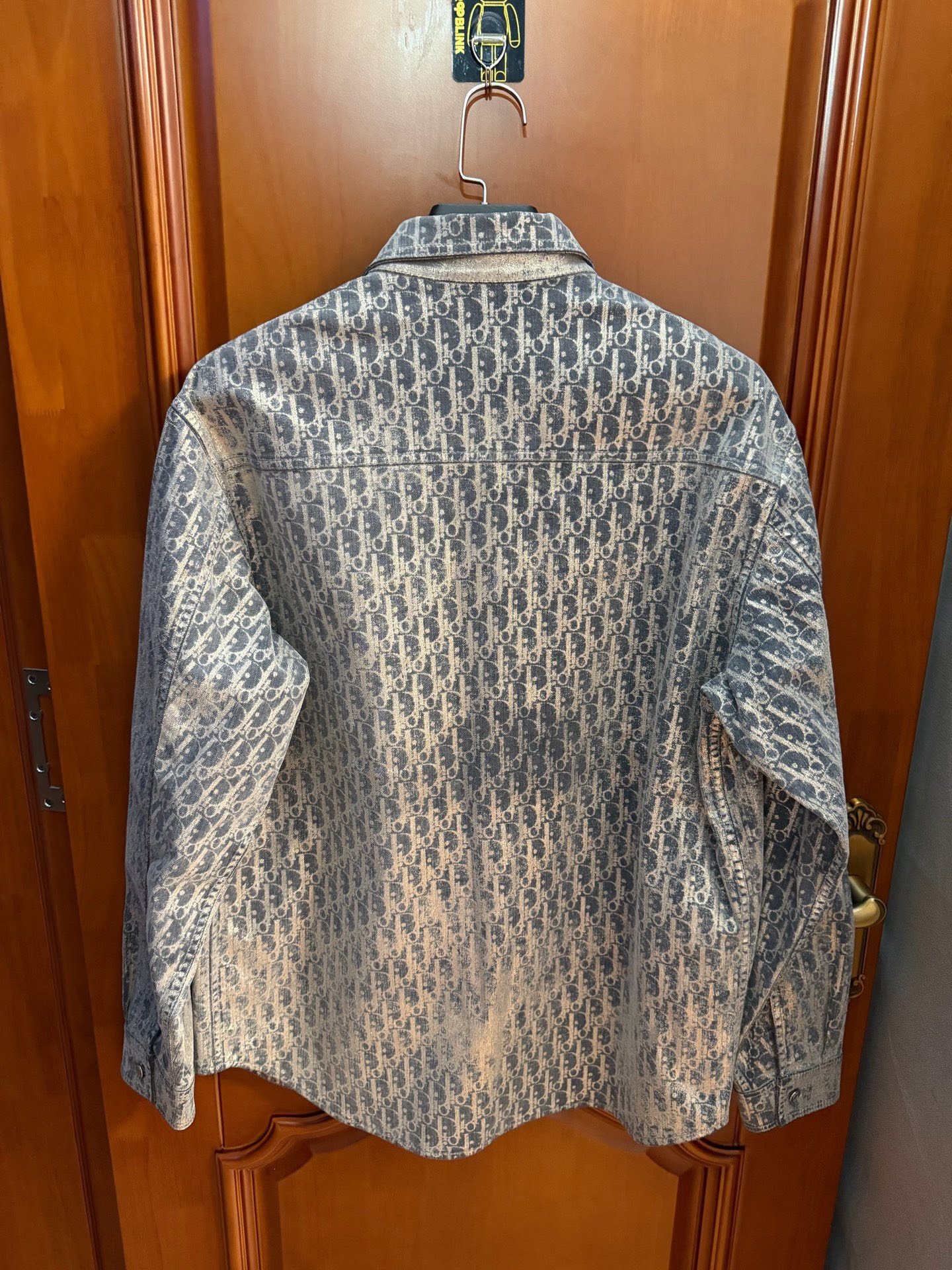 Dior Glitter Logo All-Over Print Long-Sleeve Shirt — front