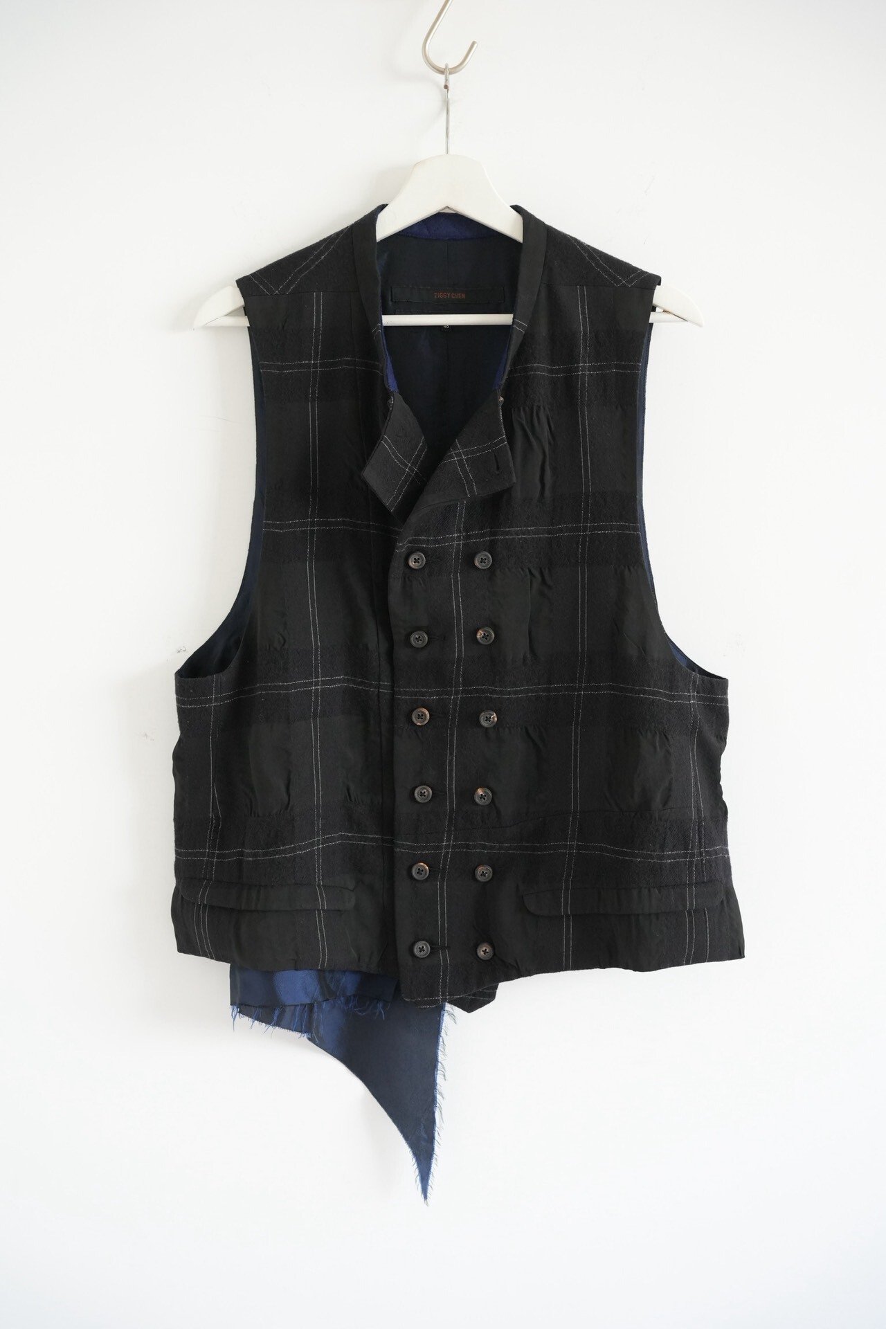 Ziggy Chen 20aw Asymmetric Plaid Vest