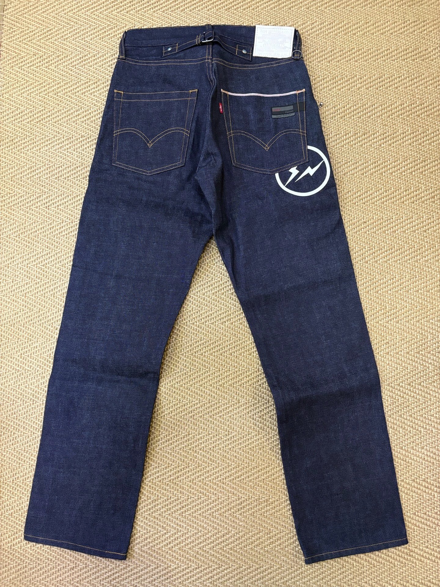 Levi's Fenom Turquoise Heavy Raw Jeans — detail