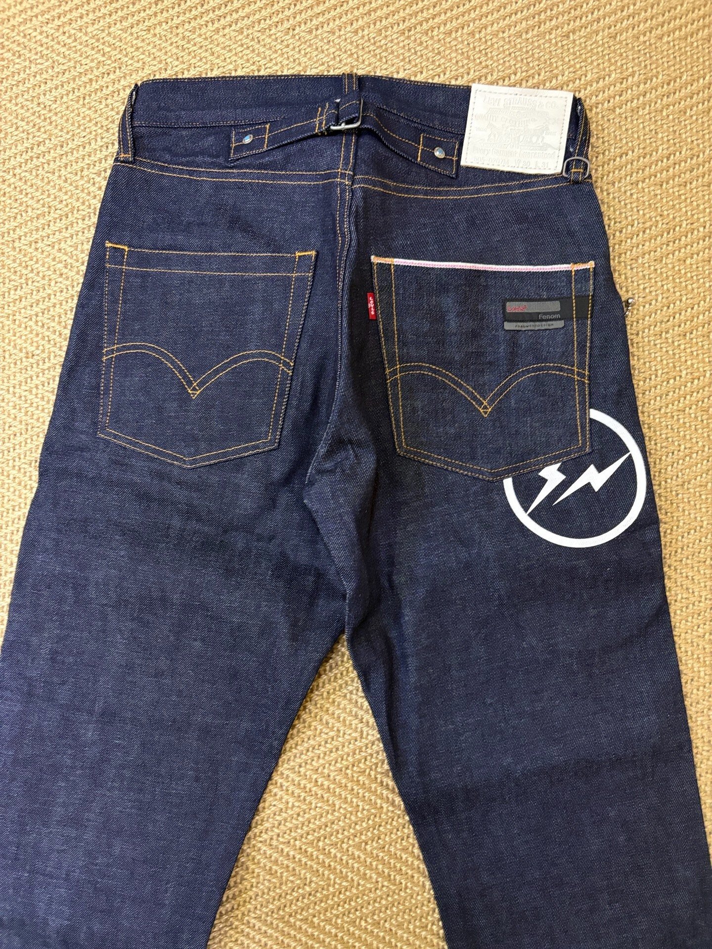 Levi's Fenom Turquoise Heavy Raw Jeans — back