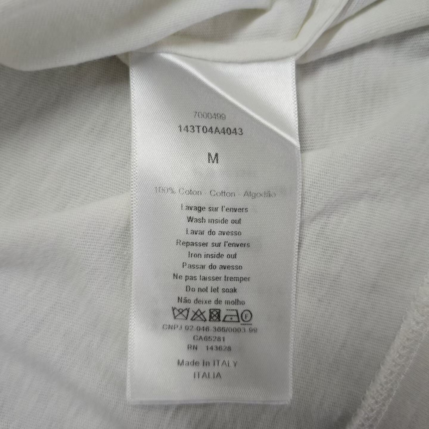 Dior White Striped Slogan Short-Sleeve T-shirt — label