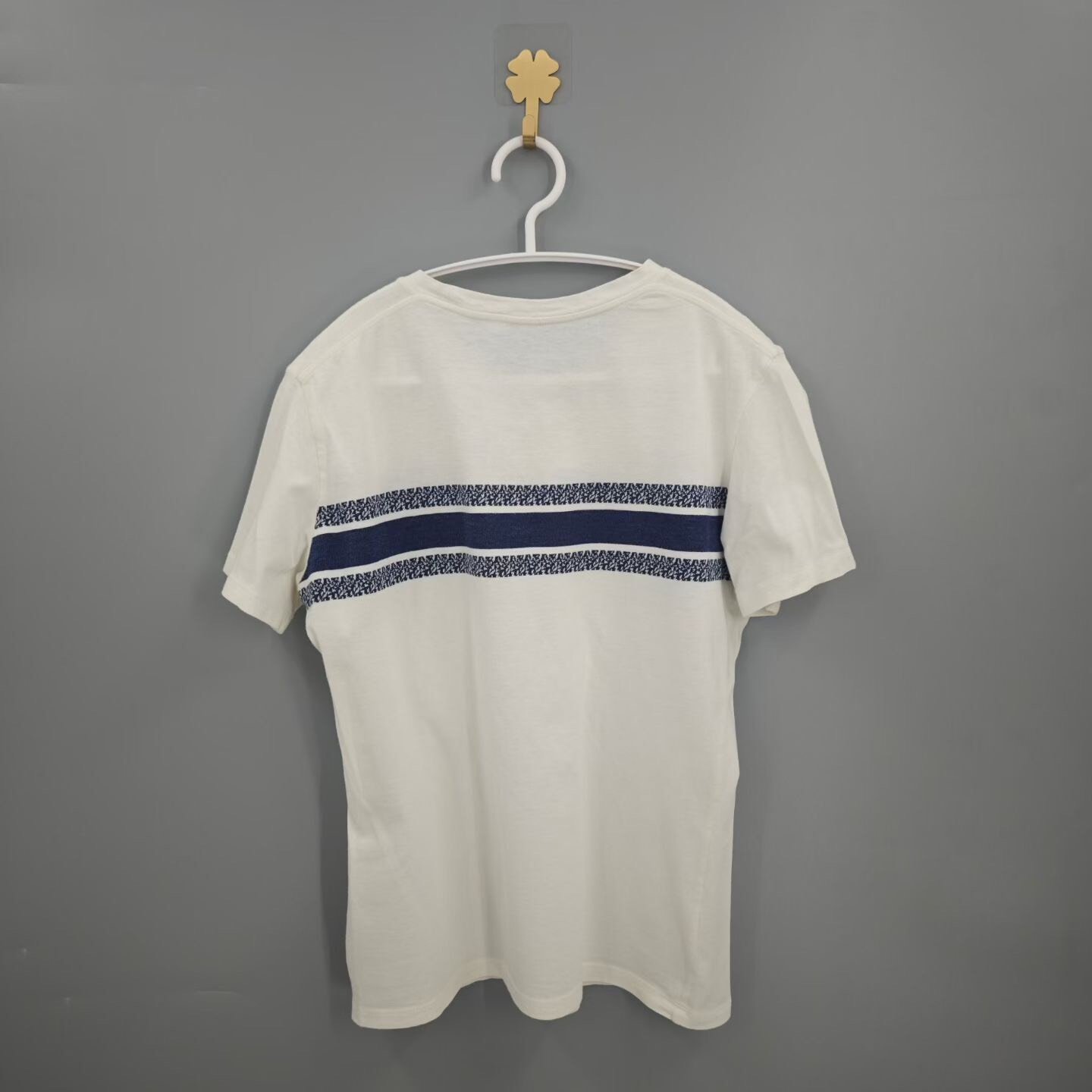 Dior White Striped Slogan Short-Sleeve T-shirt — front