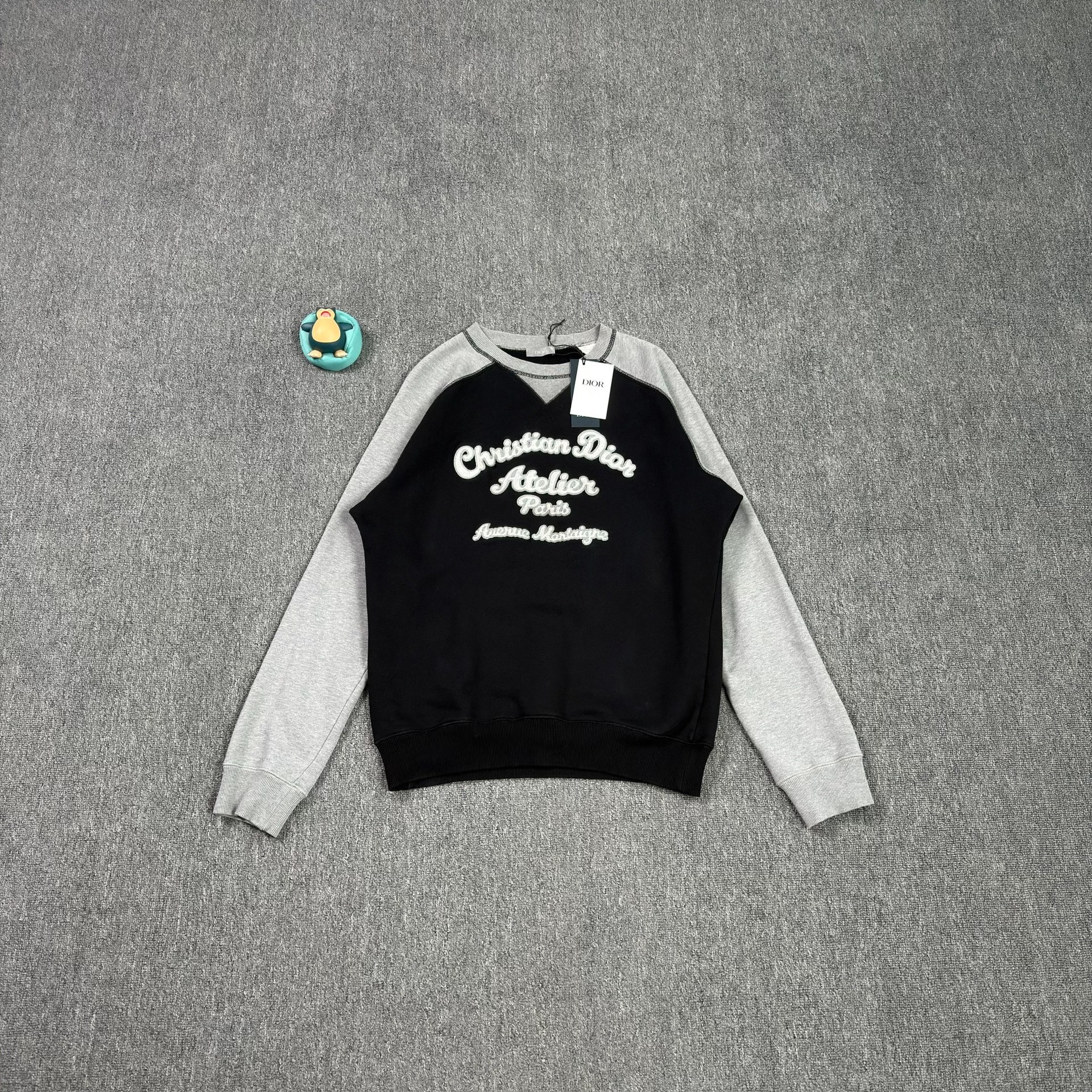 Dior Chest Logo Black Gray Sweatshirt