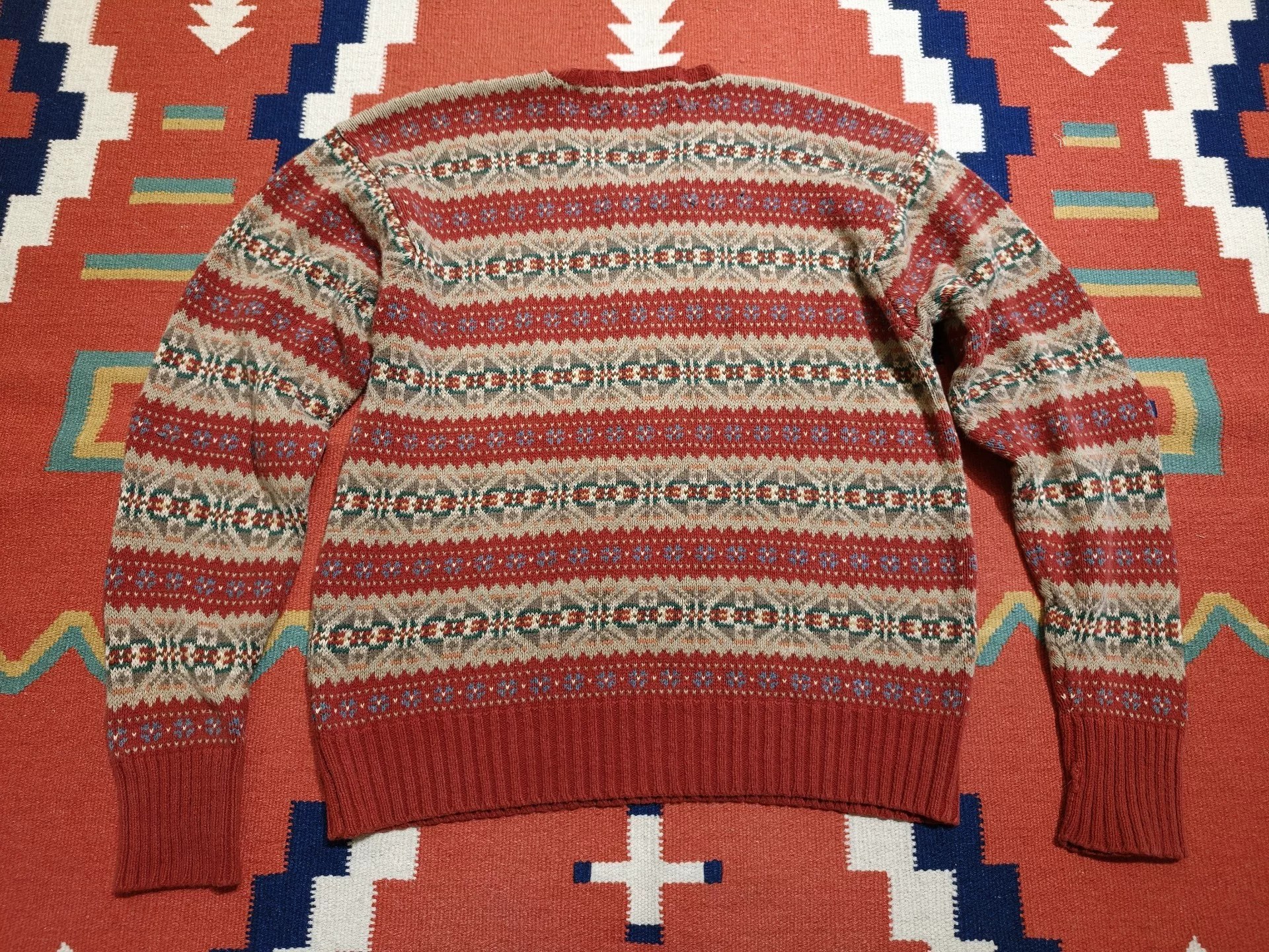 Vintage Ralph Lauren V-neck Fair Isle Sweater — back