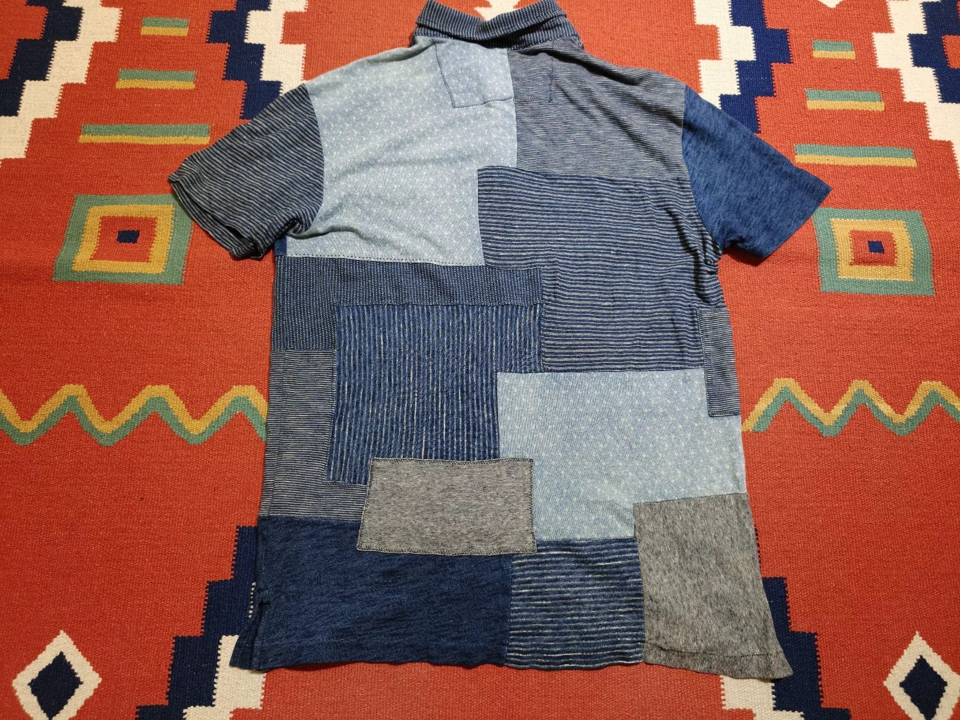 Polo Ralph Lauren Blue Patchwork T-Shirt — detail
