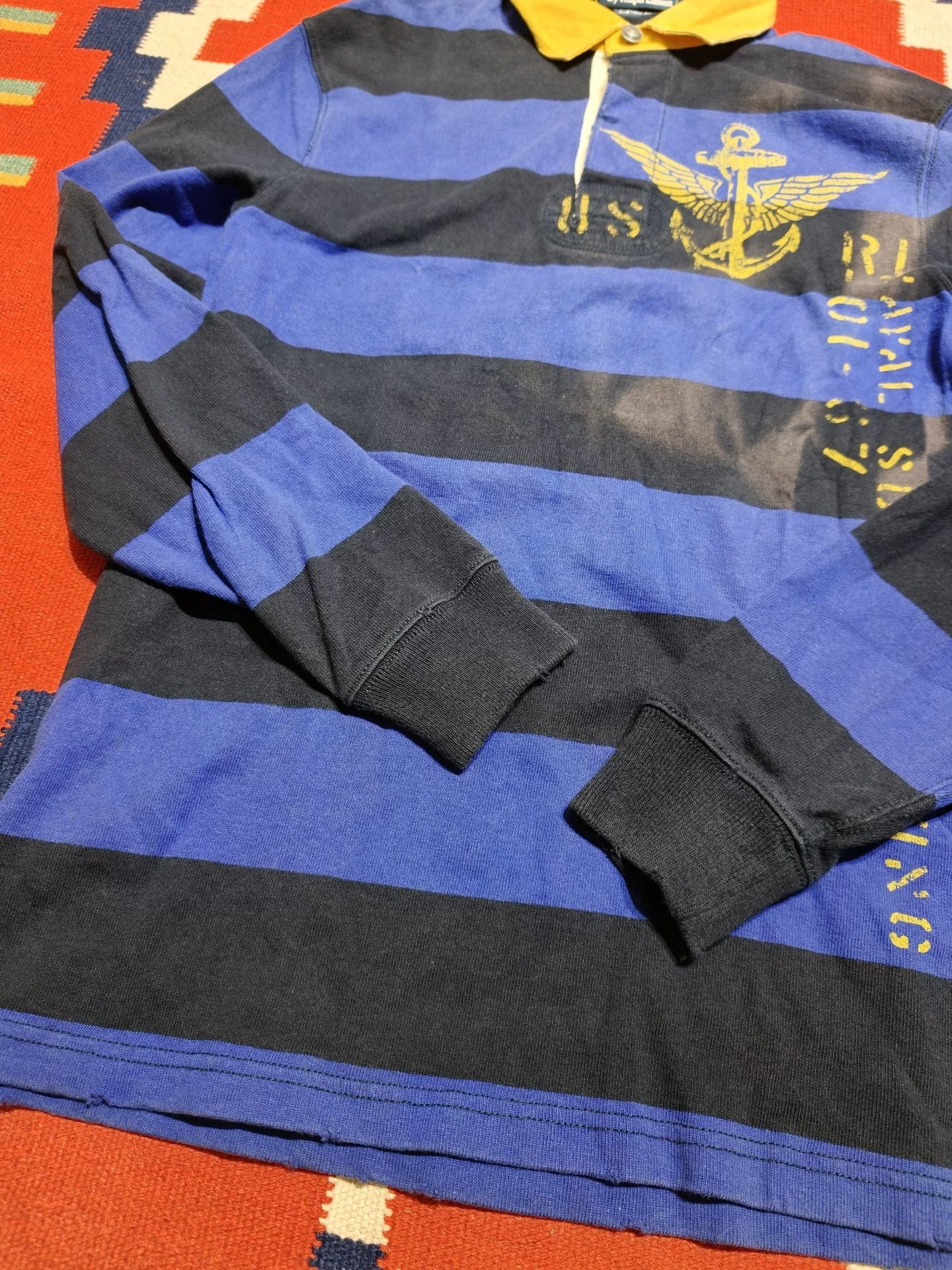 RL Ralph Lauren Rugby Long-Sleeve Stripe Polo — label