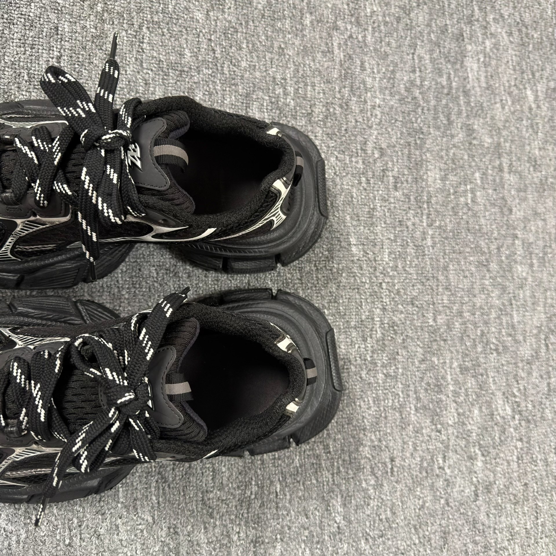 Balenciaga 3XL Black Silver Casual Shoes — label