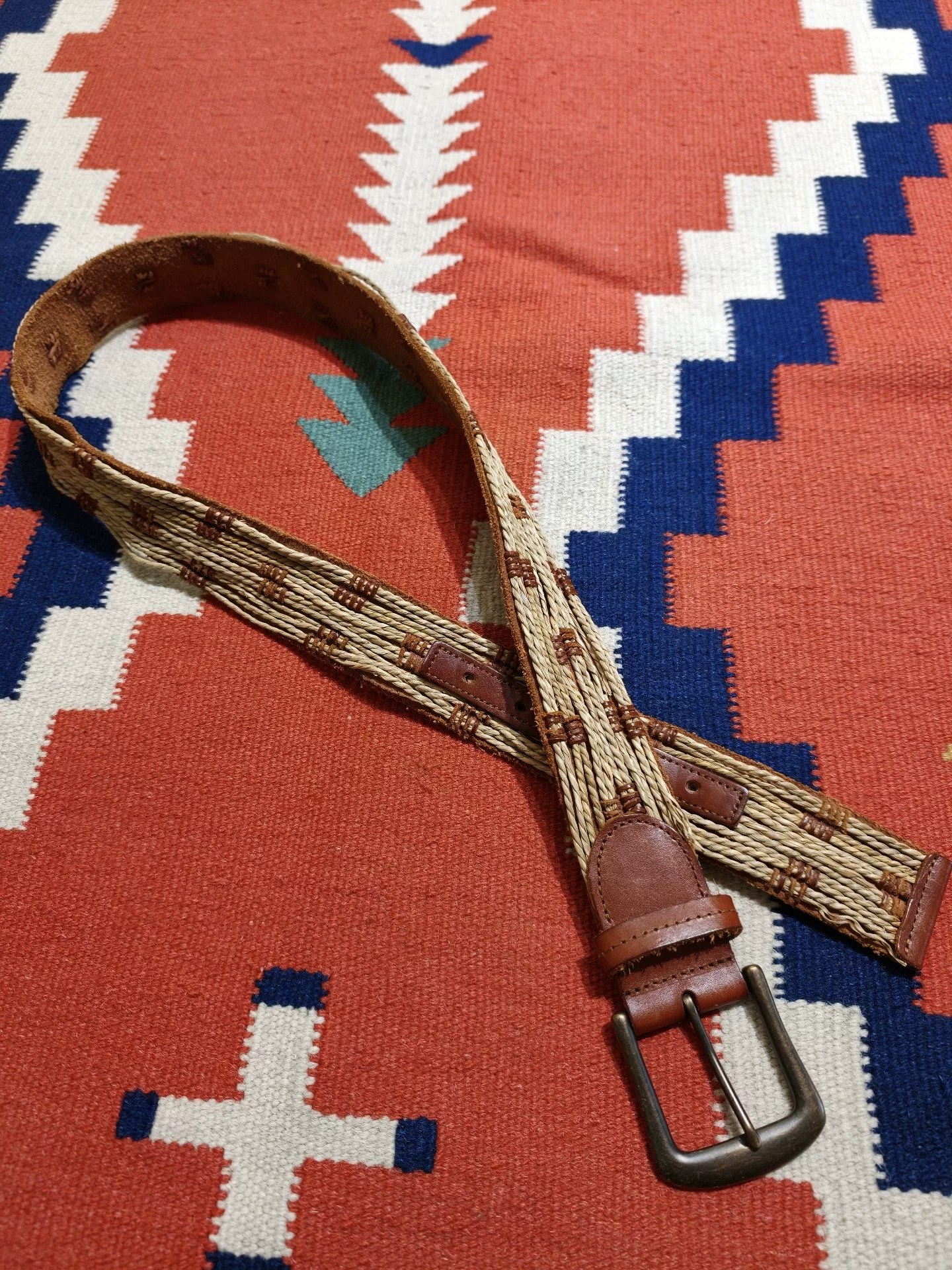 RRL DenimSupply Woven Leather Belt