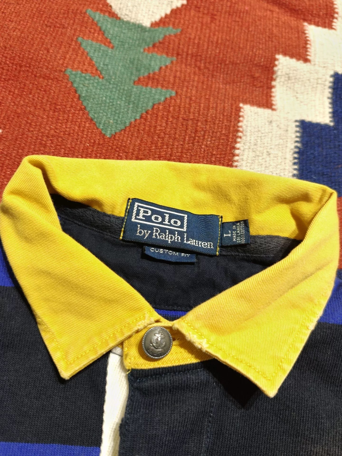 RL Ralph Lauren Rugby Long-Sleeve Stripe Polo — detail