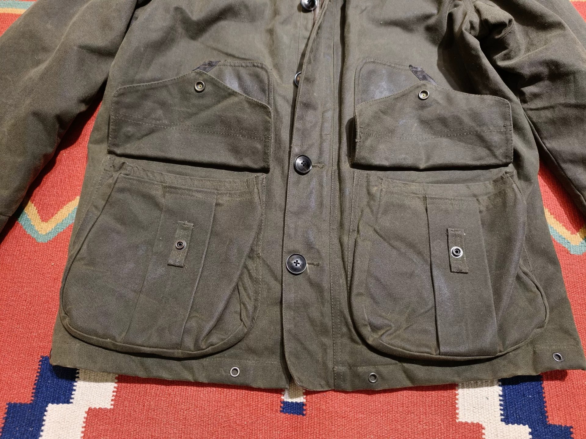 RRL 90s Waxed Hunting Jacket — back