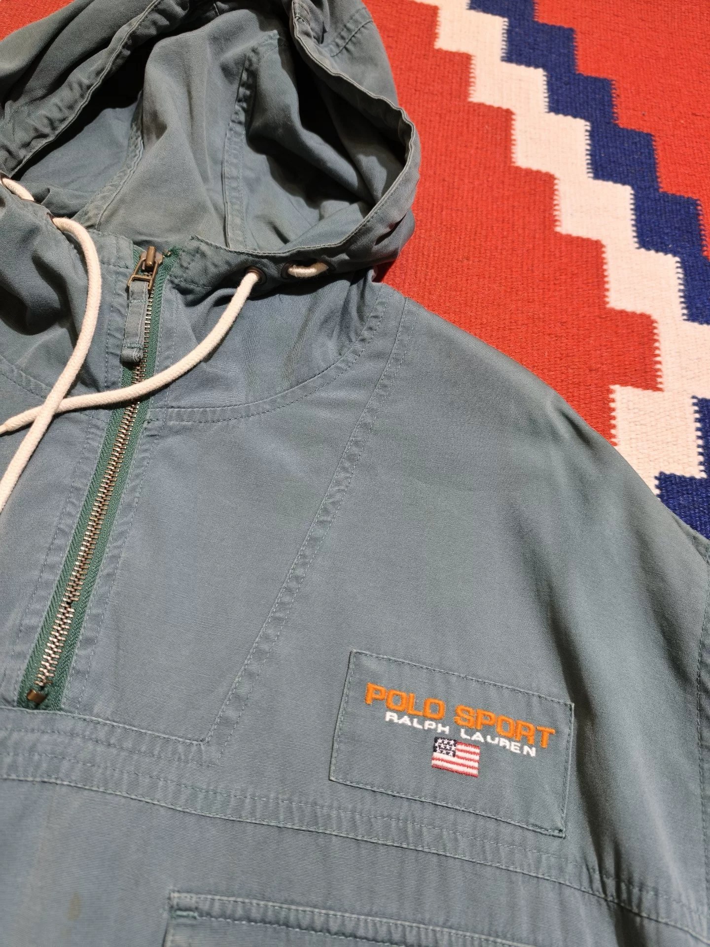 RL Polo Sport 90s Teal Anorak Jacket — label