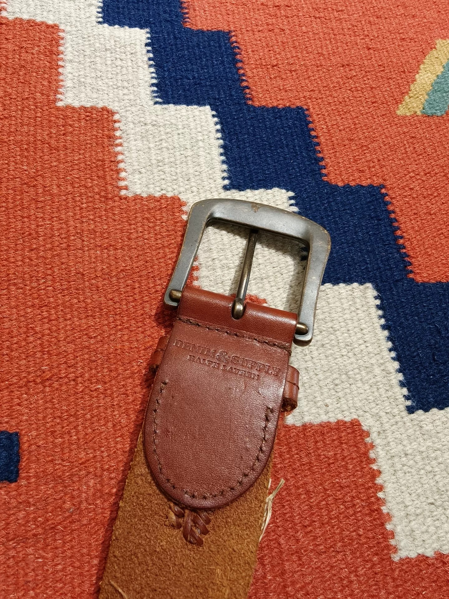 RRL DenimSupply Woven Leather Belt — front