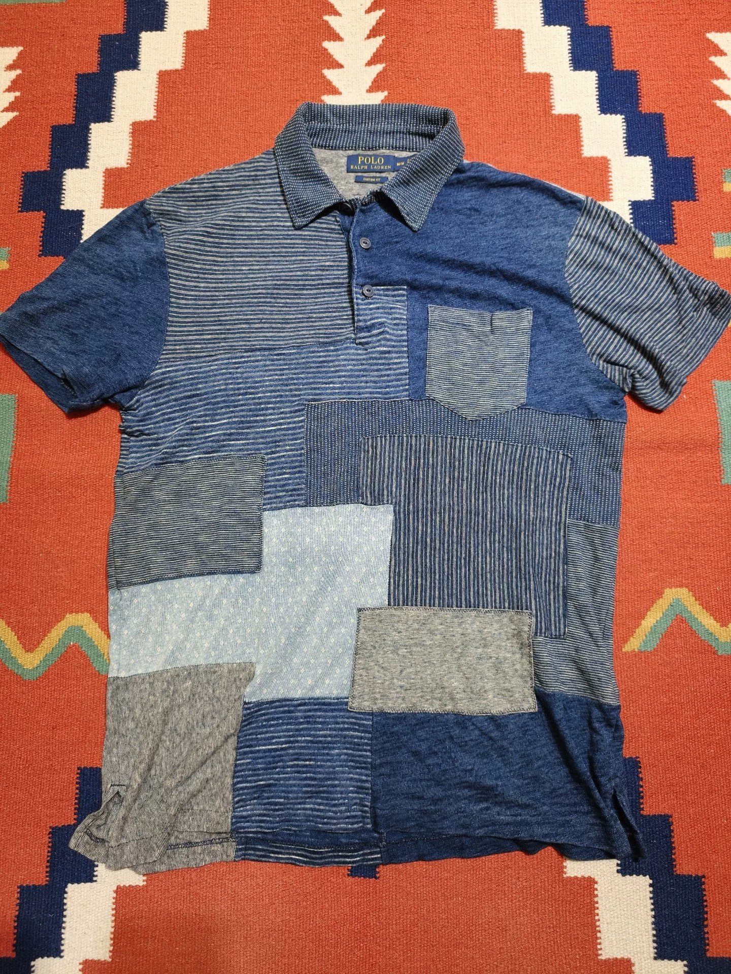 Polo Ralph Lauren Blue Patchwork T-Shirt