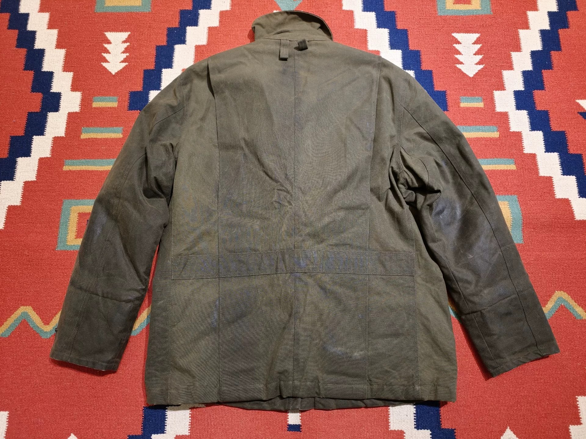 RRL 90s Waxed Hunting Jacket — label