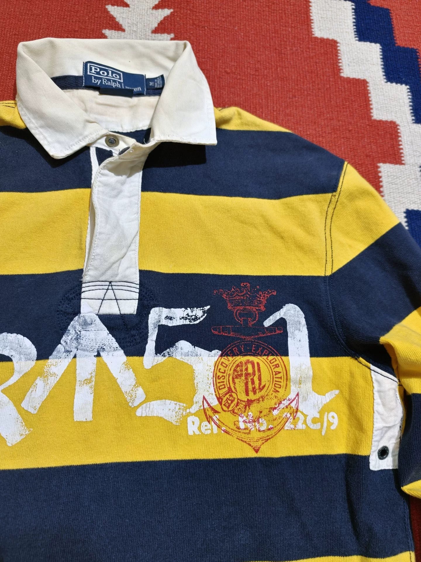 RL RALPH LAUREN RUGBY Striped Long-Sleeve Polo — front