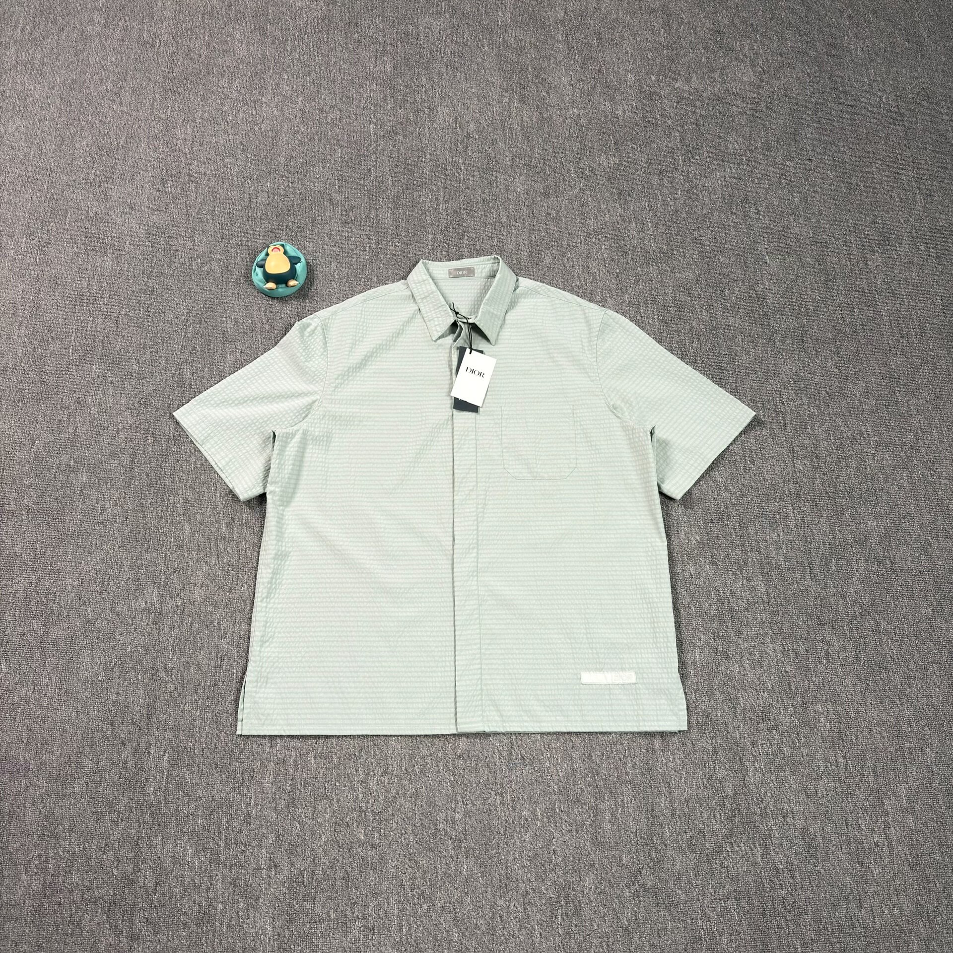 Dior Green Striped Short-Sleeve Shirt