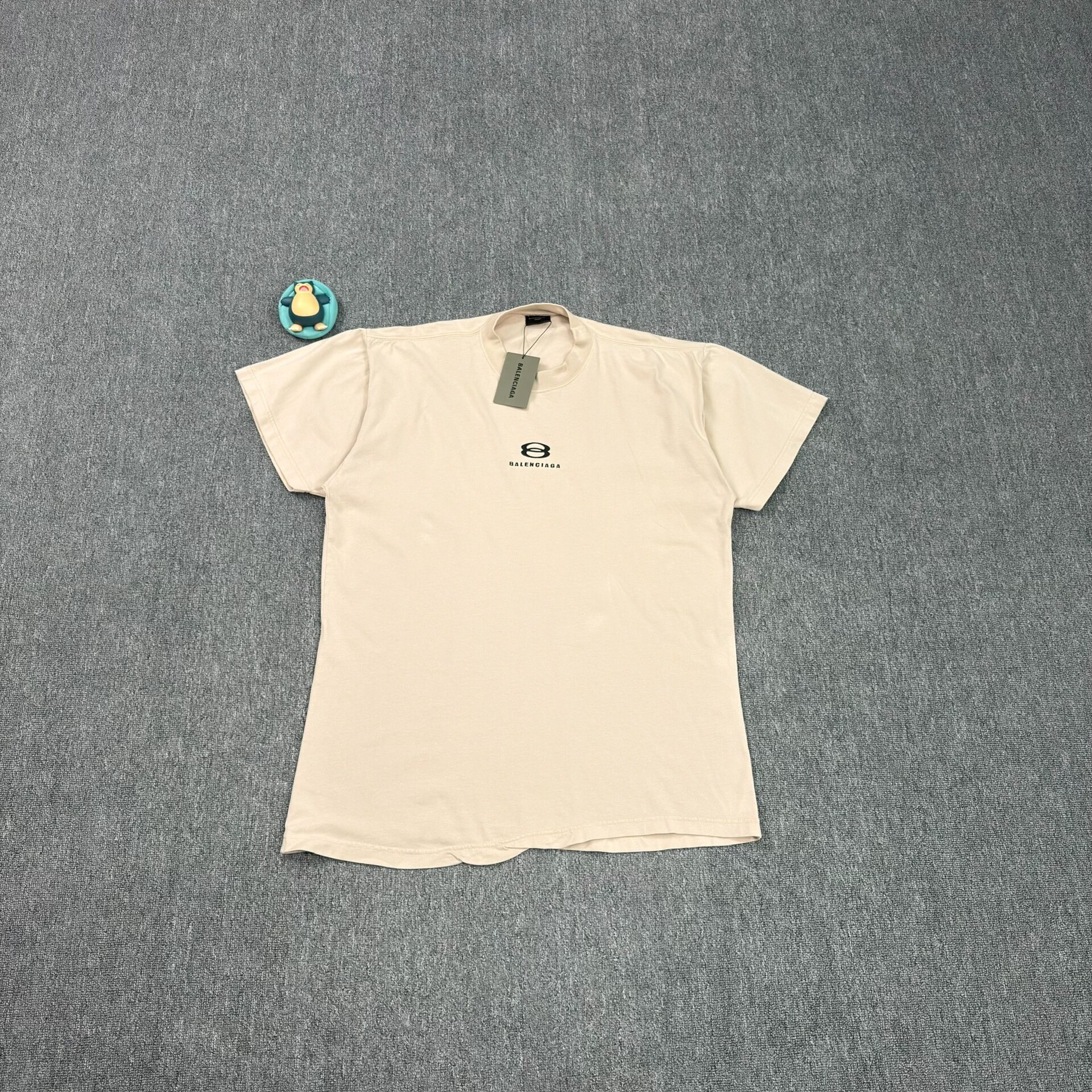 Balenciaga Khaki Short-Sleeve Logo T-Shirt