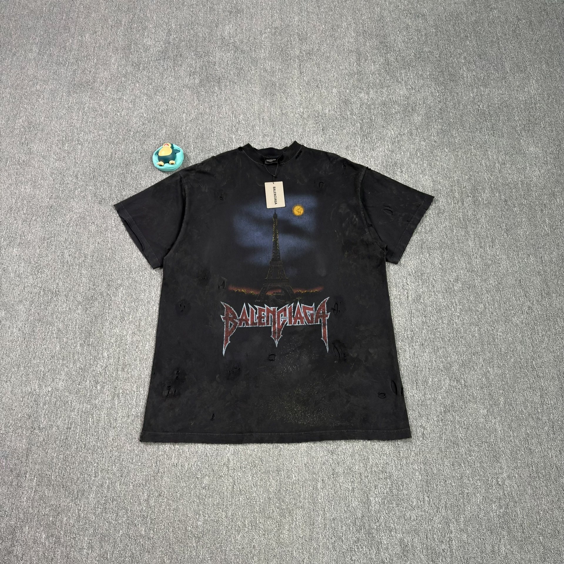 Balenciaga Eiffel Tower Logo Distressed Tee