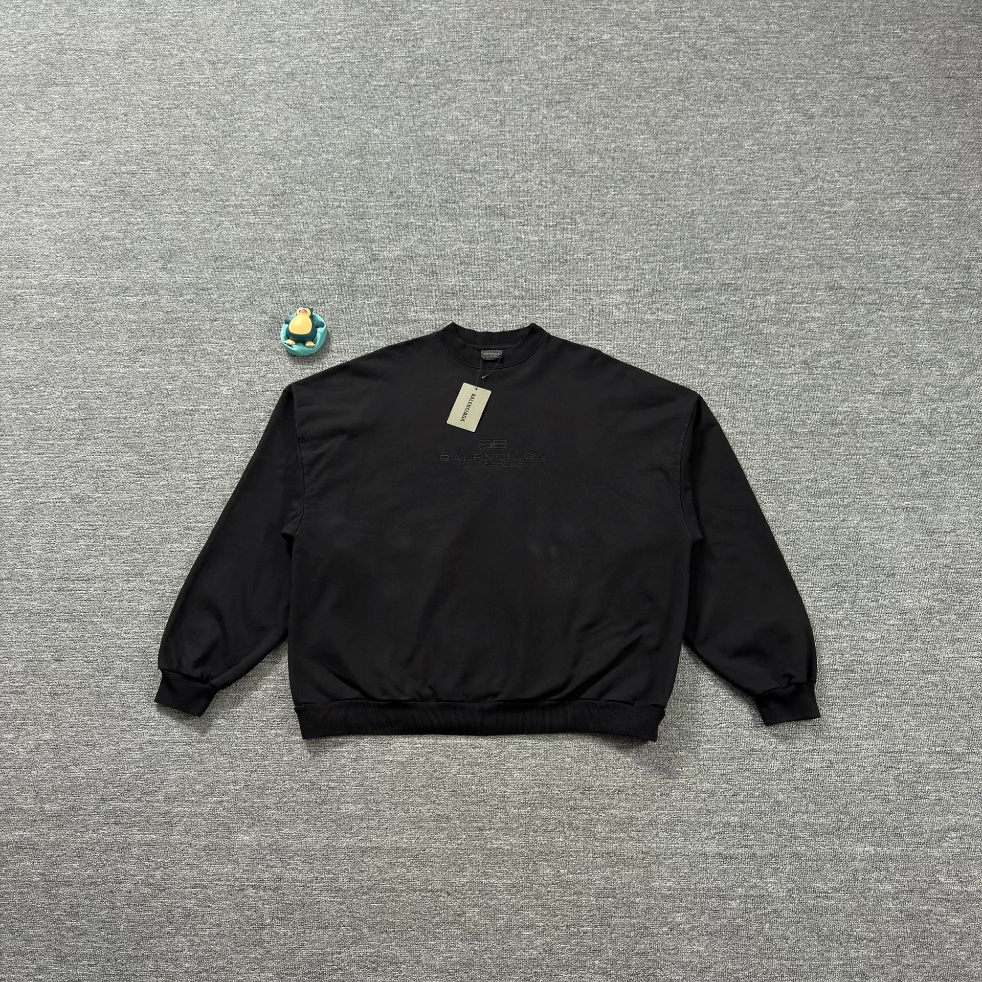 Balenciaga 24 Black Logo Crewneck Sweatshirt