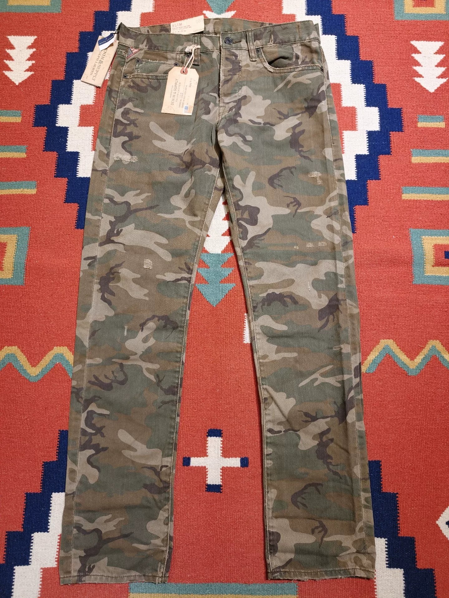 Polo Ralph Lauren Distressed Camo Cargo Pants