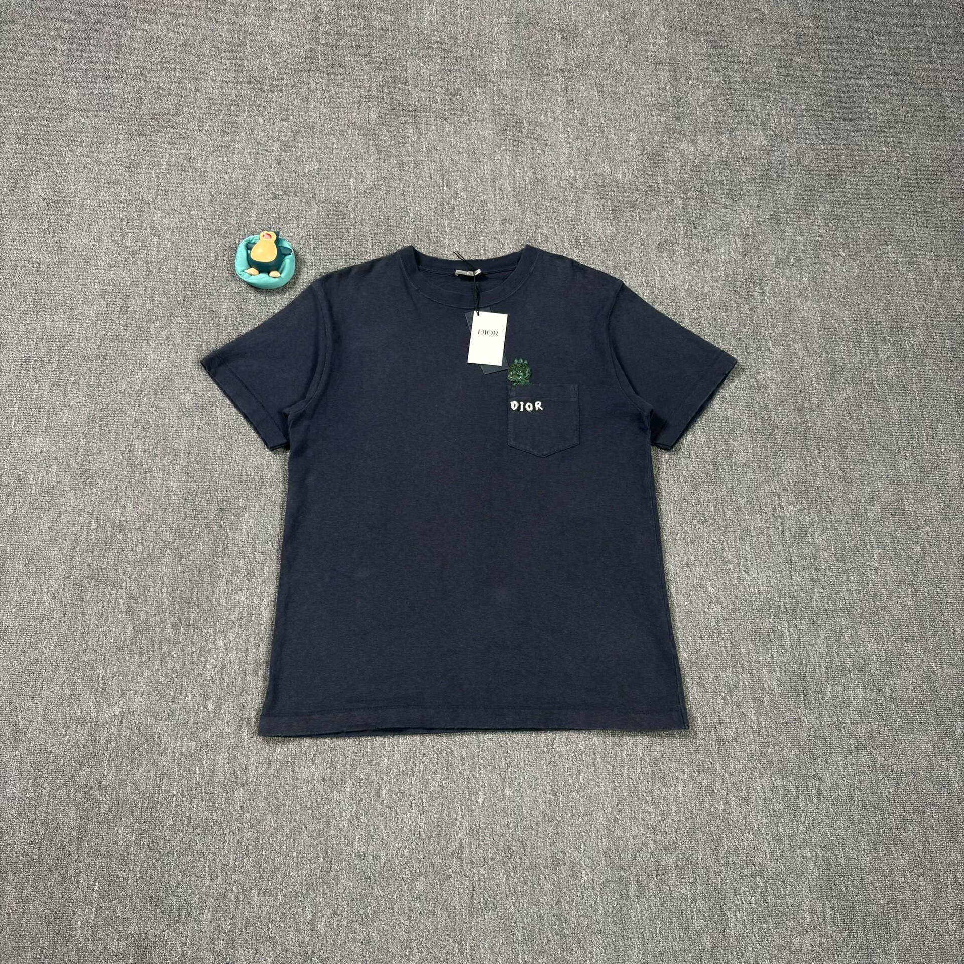 Dior Dinosaur Pocket Dark Blue Tee